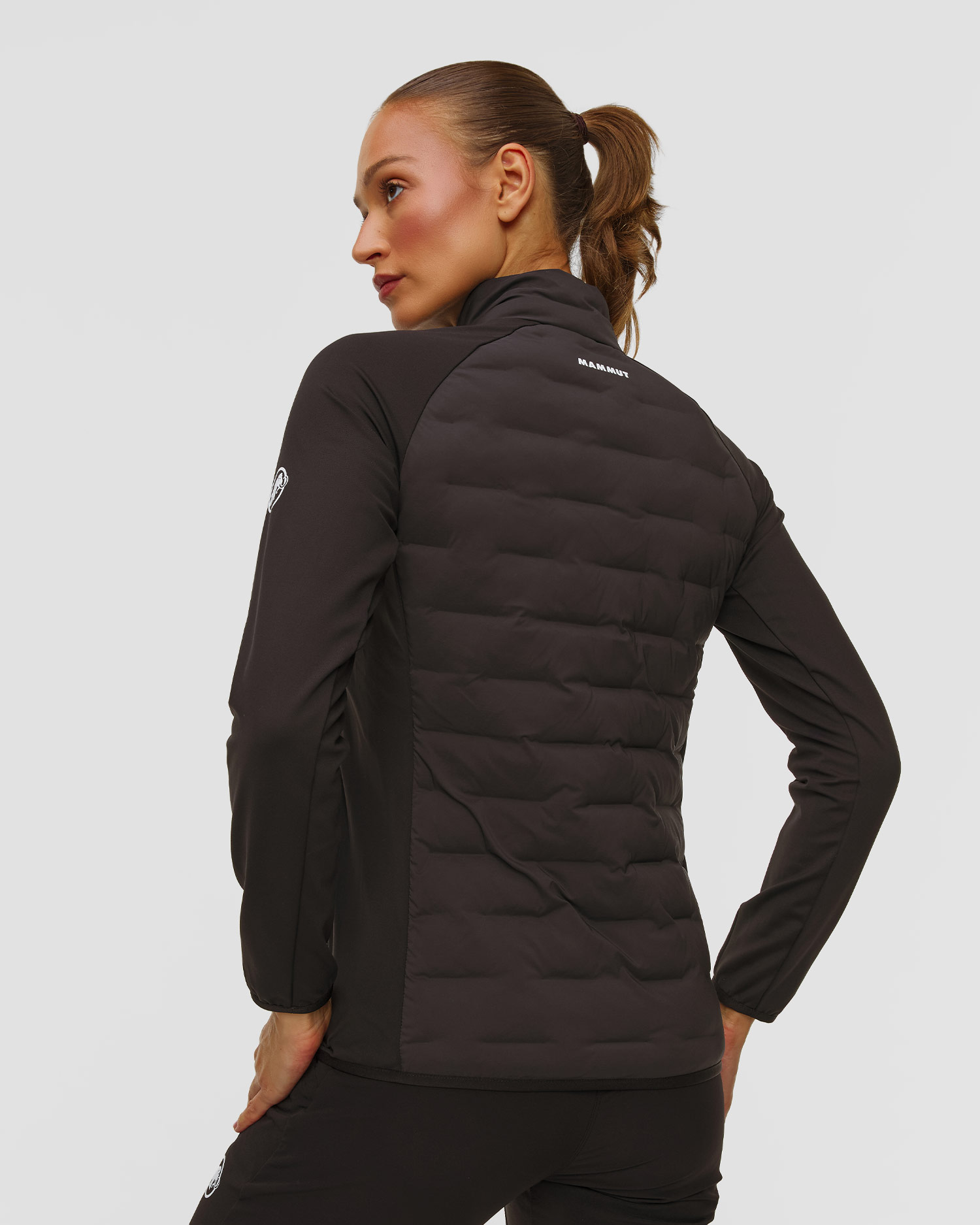 Veste hybride noire pour femmes Mammut Sender In Hybrid Jacket Women