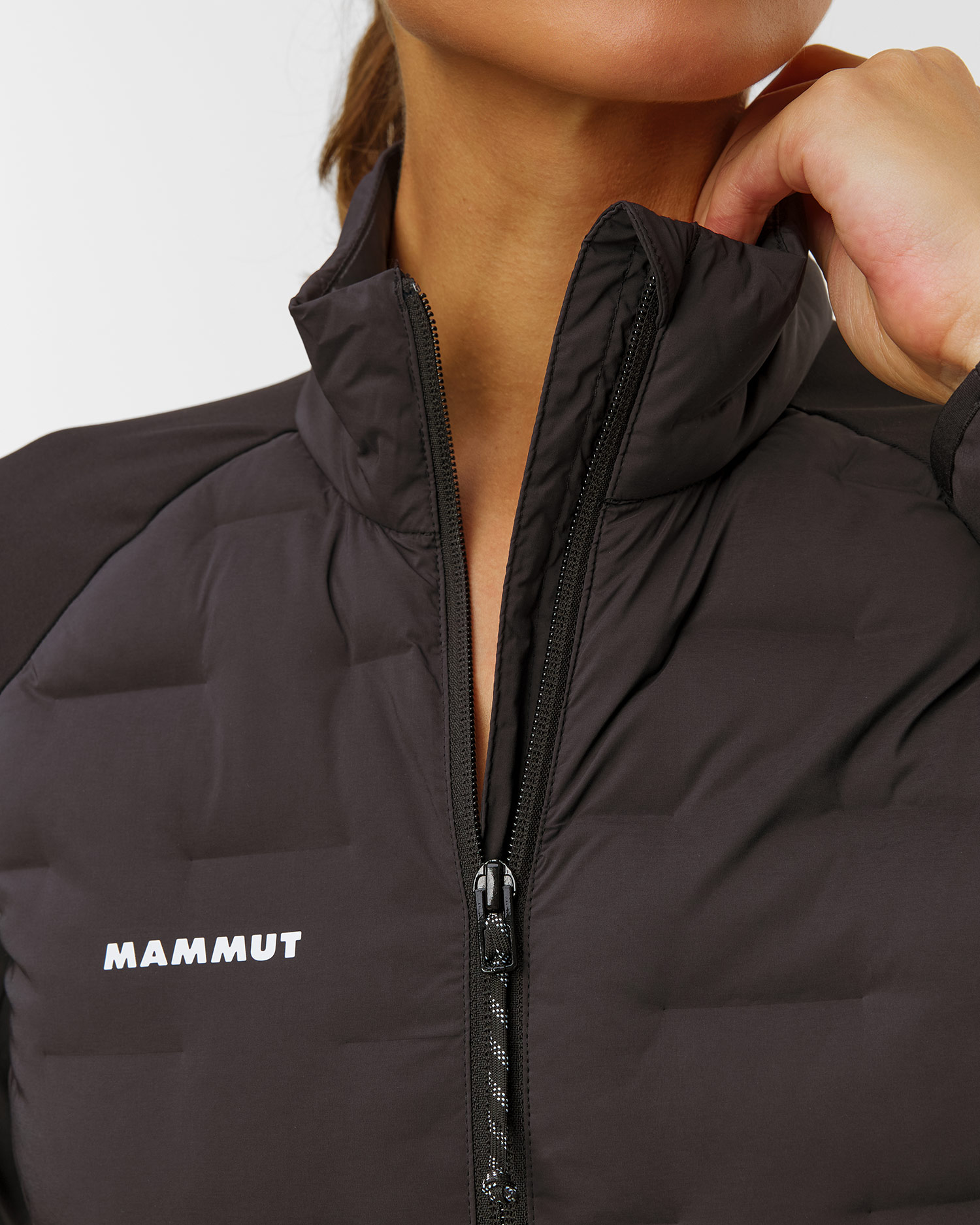 Veste hybride noire pour femmes Mammut Sender In Hybrid Jacket Women