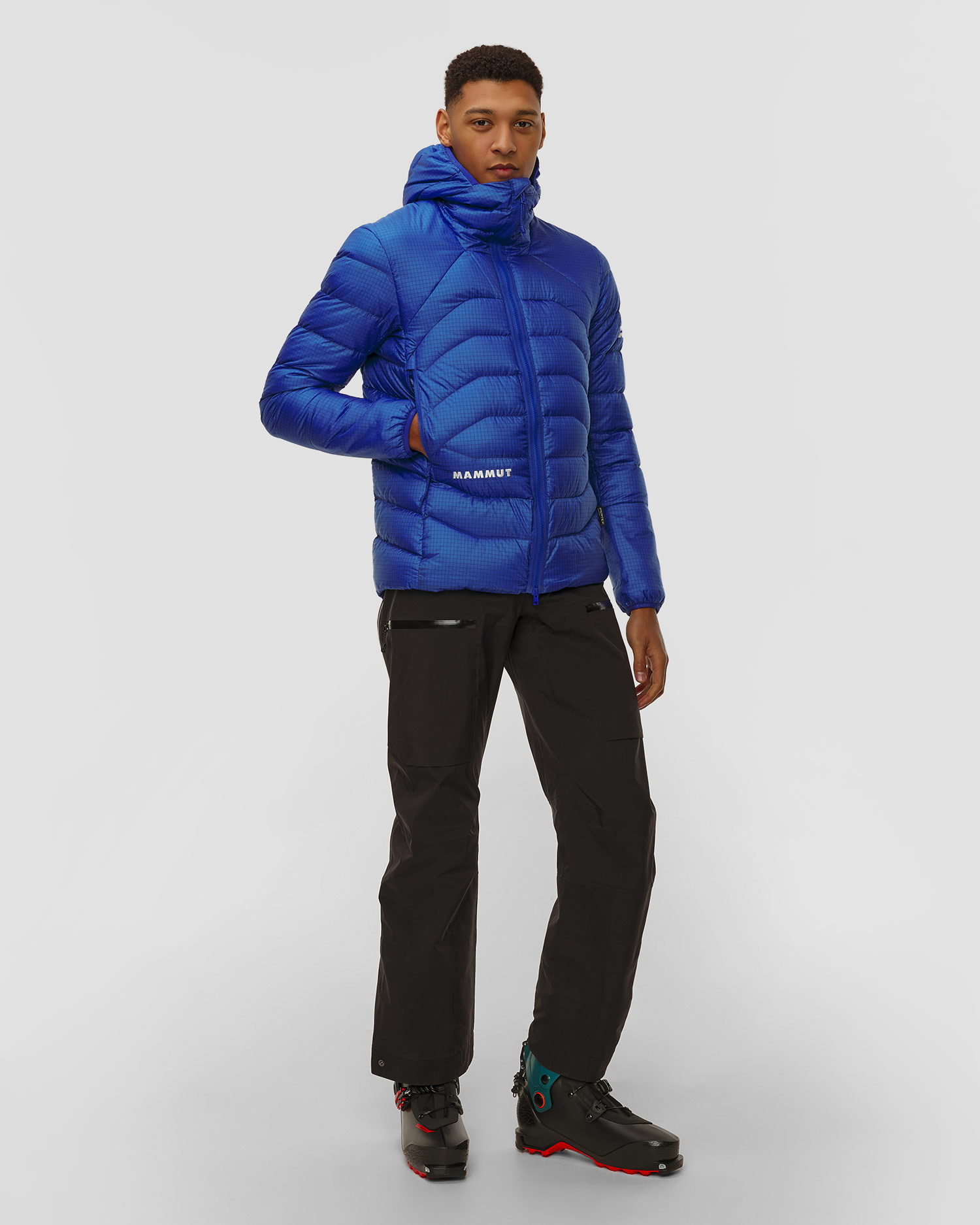 Doudoune bleue pour hommes Mammut Eiger Nordwand Light Nordwand Down IN Hooded Jacket Men