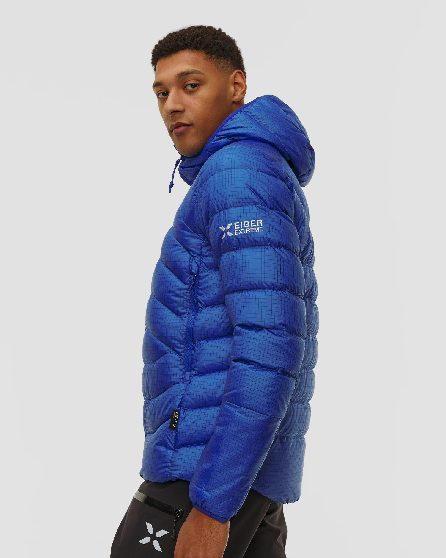 Doudoune bleue pour hommes Mammut Eiger Nordwand Light Nordwand Down IN Hooded Jacket Men