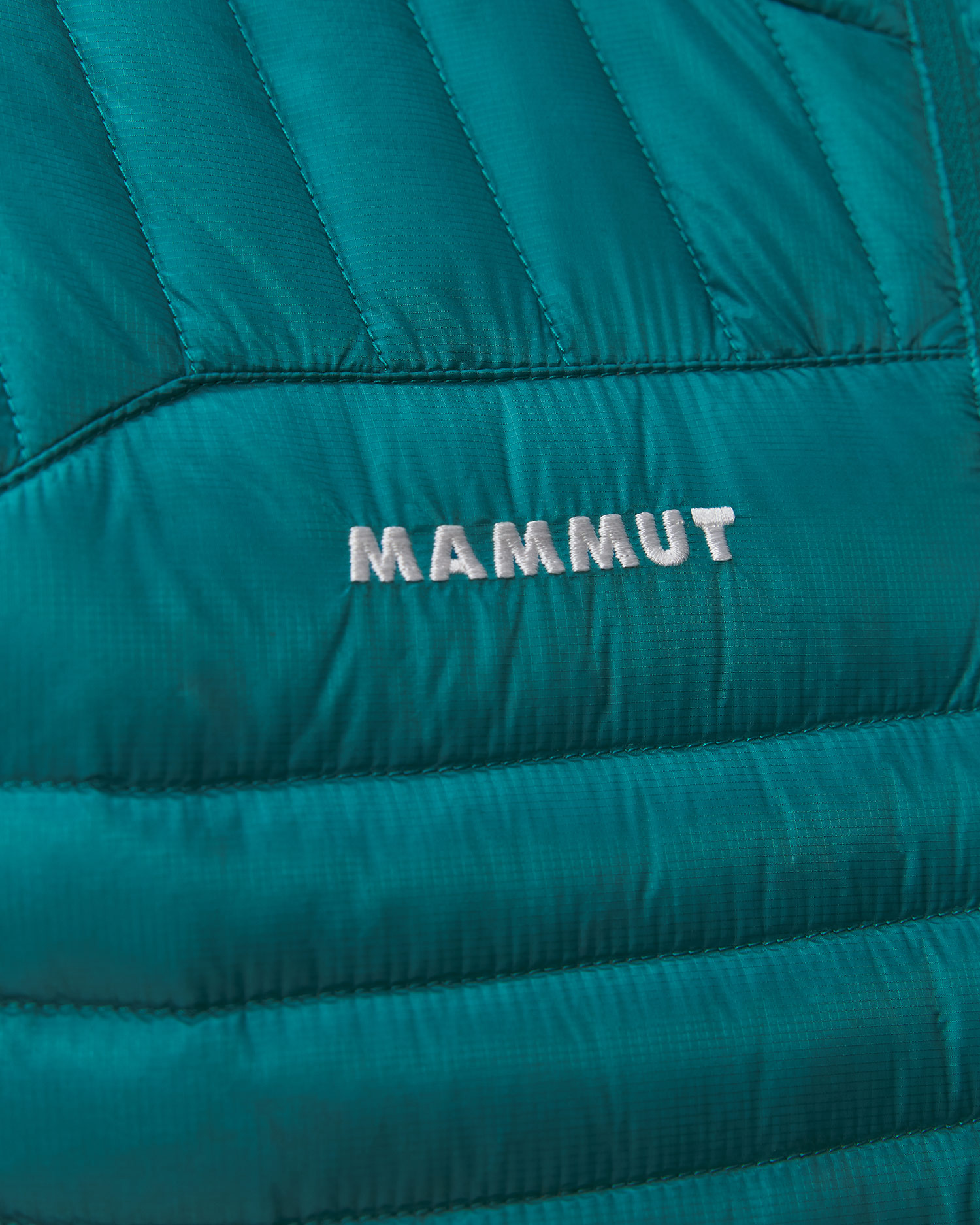 Dámská péřová bunda Mammut Broad Peak Light IN Hooded Jacket Women v tyrkysovém barevném odstínu
