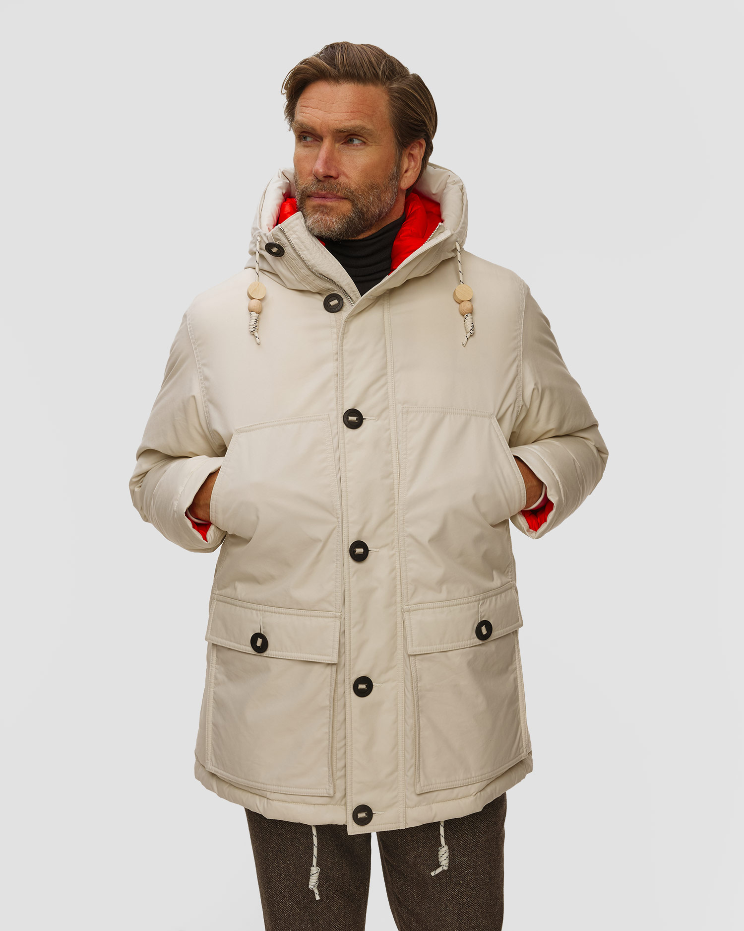 Světle béžový pánský kabát Mammut Mammut X Cabourn Direttissima IN Parka