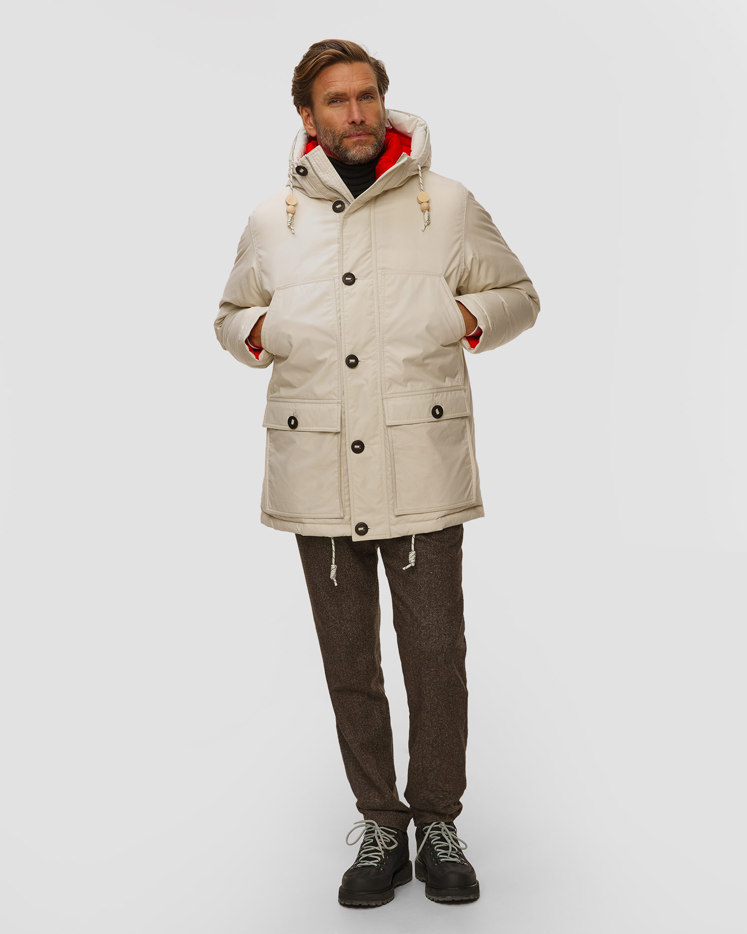 Světle béžový pánský kabát Mammut Mammut X Cabourn Direttissima IN Parka