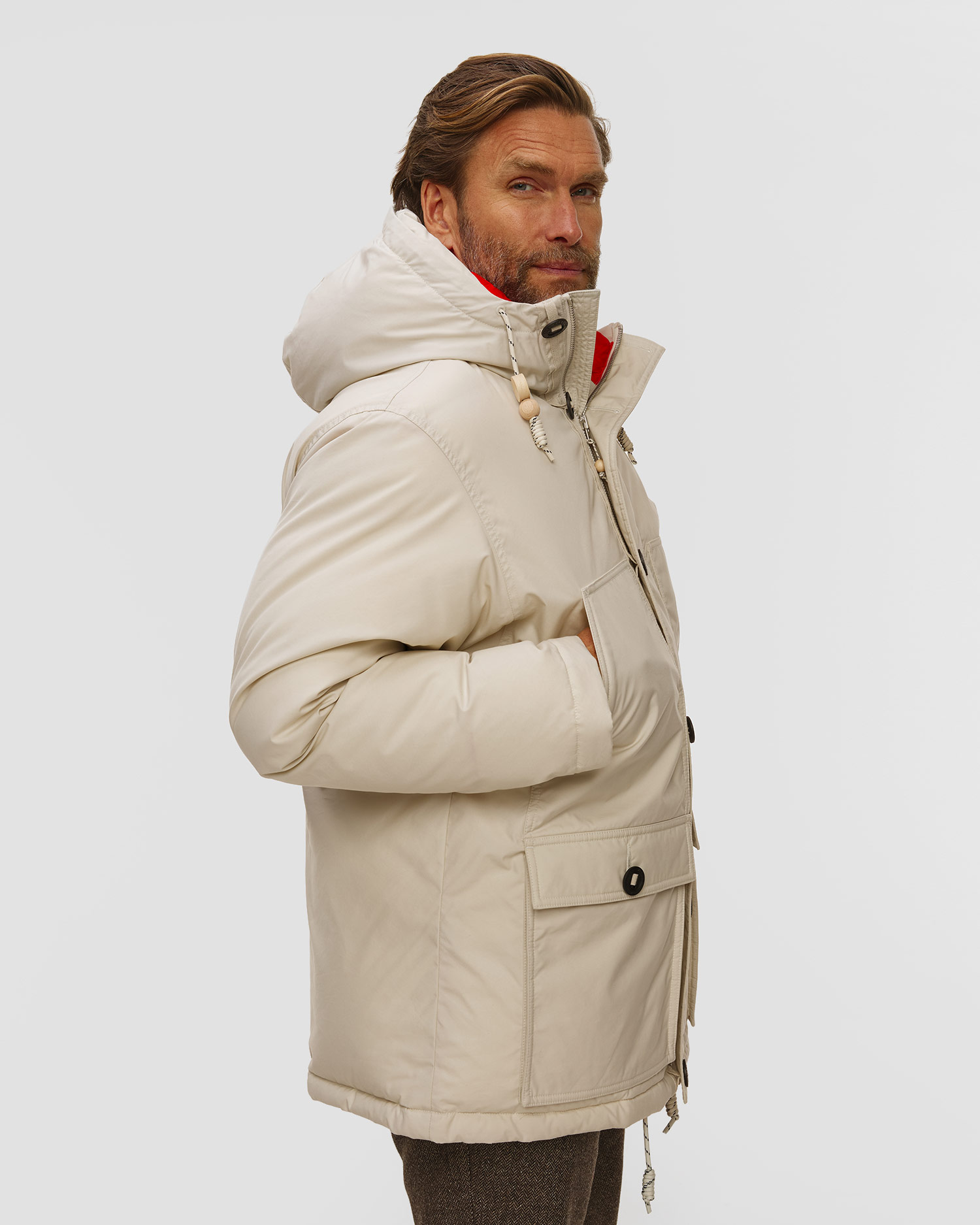 Světle béžový pánský kabát Mammut Mammut X Cabourn Direttissima IN Parka