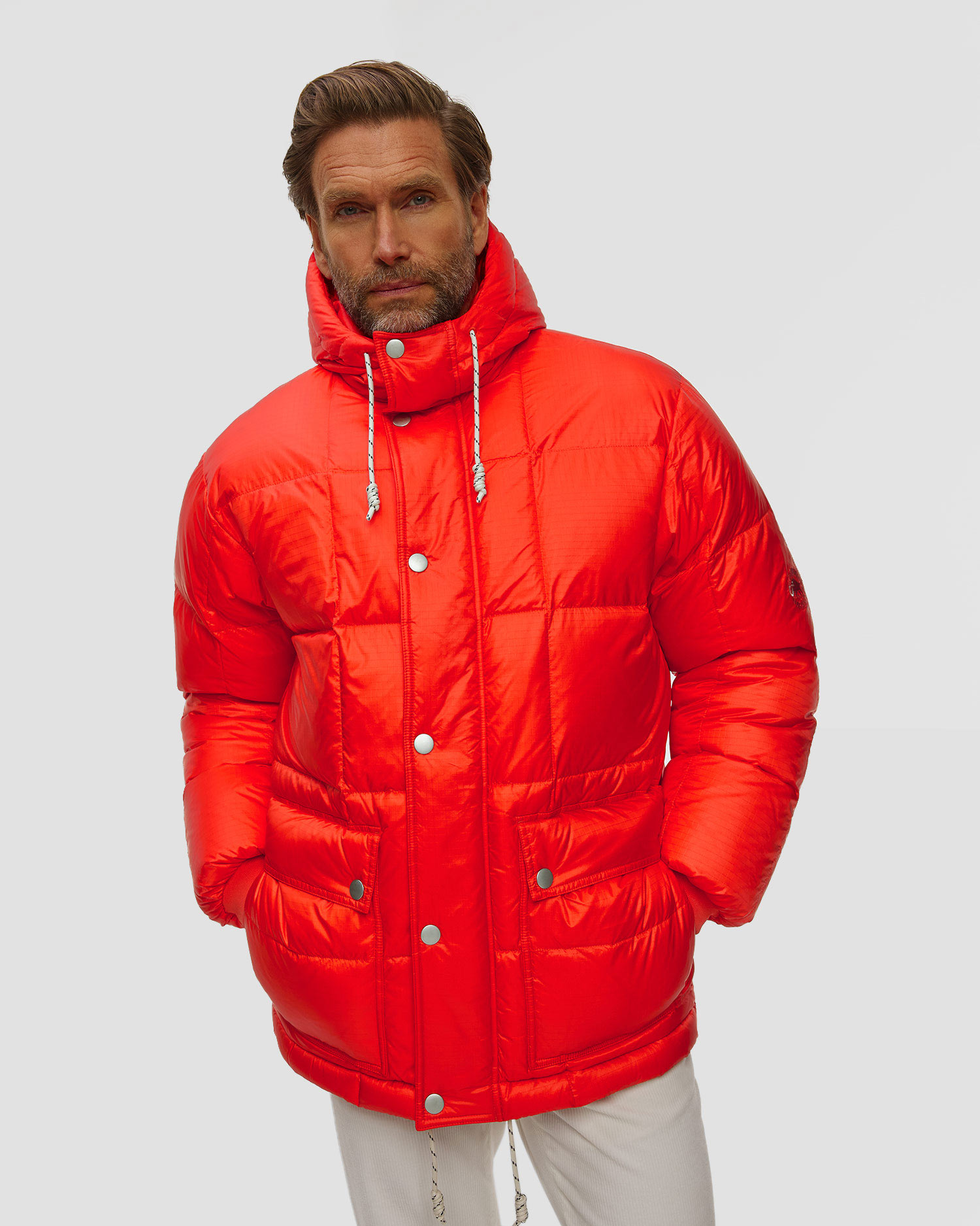 Pánská bunda Mammut X Cabourn Direttissima IN Hooded Jacket v Červené Barvě