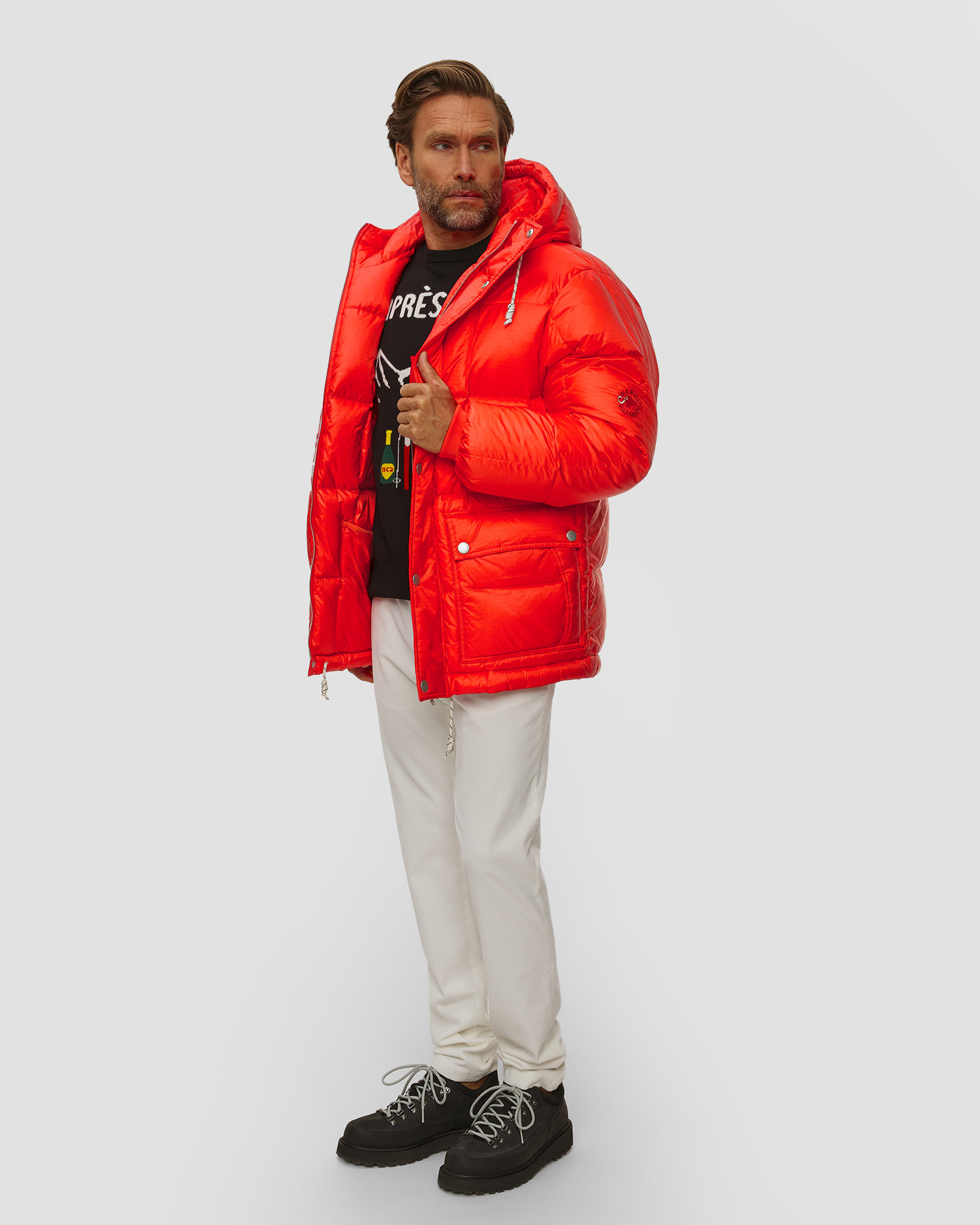 Pánská bunda Mammut X Cabourn Direttissima IN Hooded Jacket v Červené Barvě