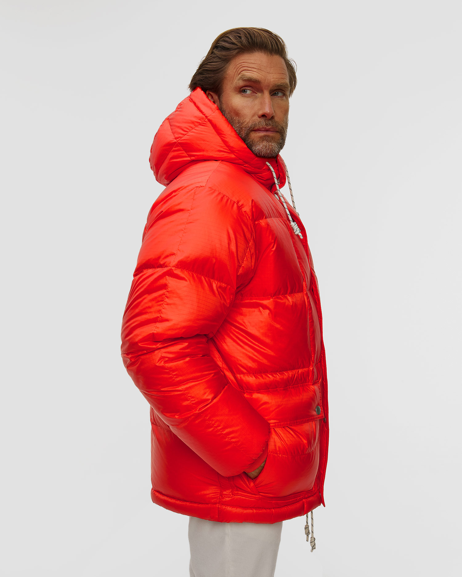 Pánská bunda Mammut X Cabourn Direttissima IN Hooded Jacket v Červené Barvě