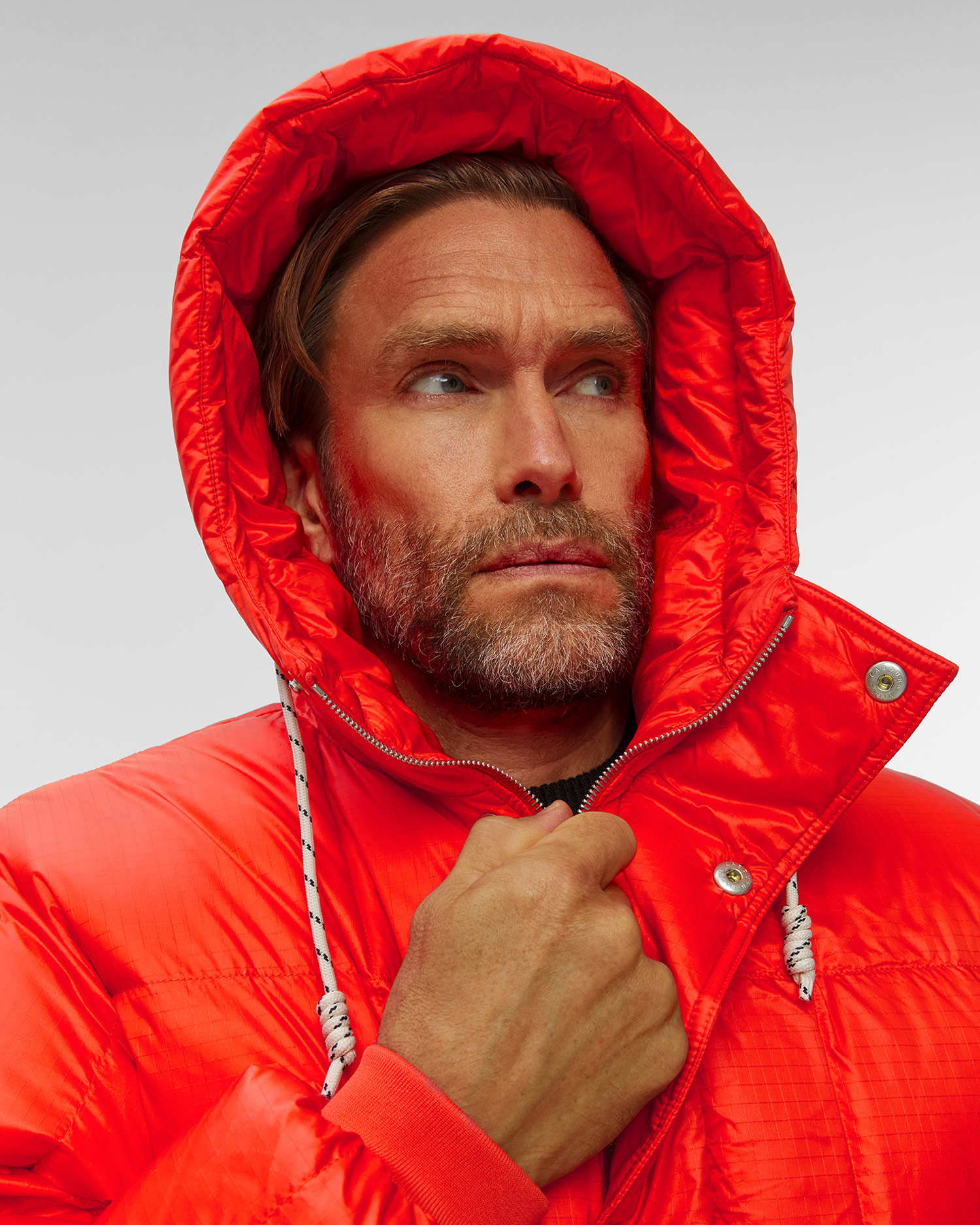 Pánská bunda Mammut X Cabourn Direttissima IN Hooded Jacket v Červené Barvě