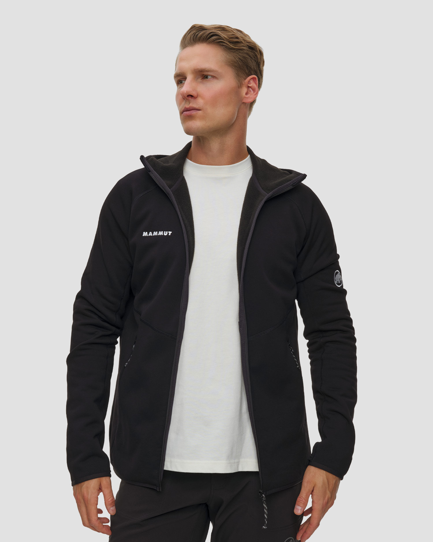 Hanorac din fleece pentru bărbați Mammut Aconcagua ML Hooded Jacket Men negru