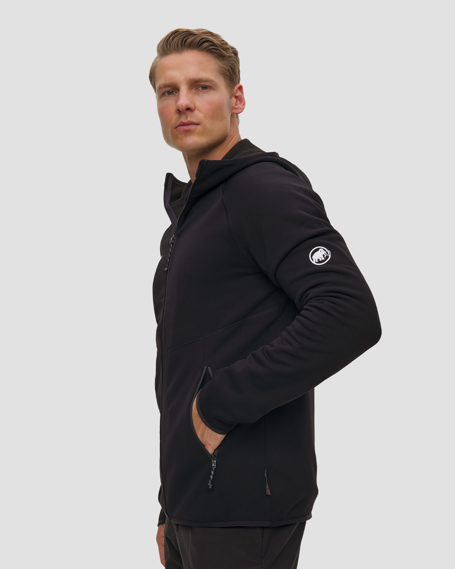 Hanorac din fleece pentru bărbați Mammut Aconcagua ML Hooded Jacket Men negru