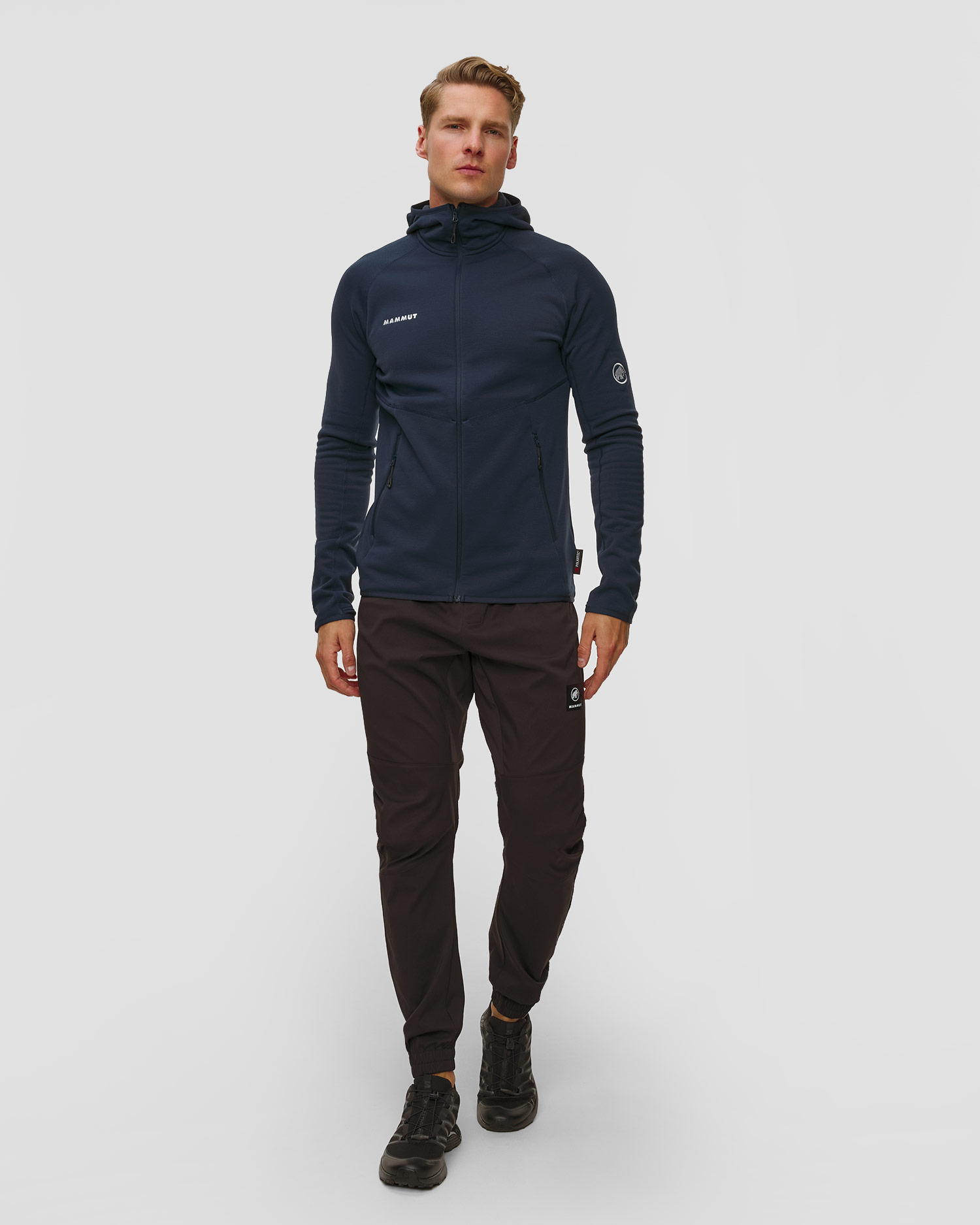 Sweat-shirt en polaire noir pour hommes Mammut Aconcagua ML Hooded Jacket Men