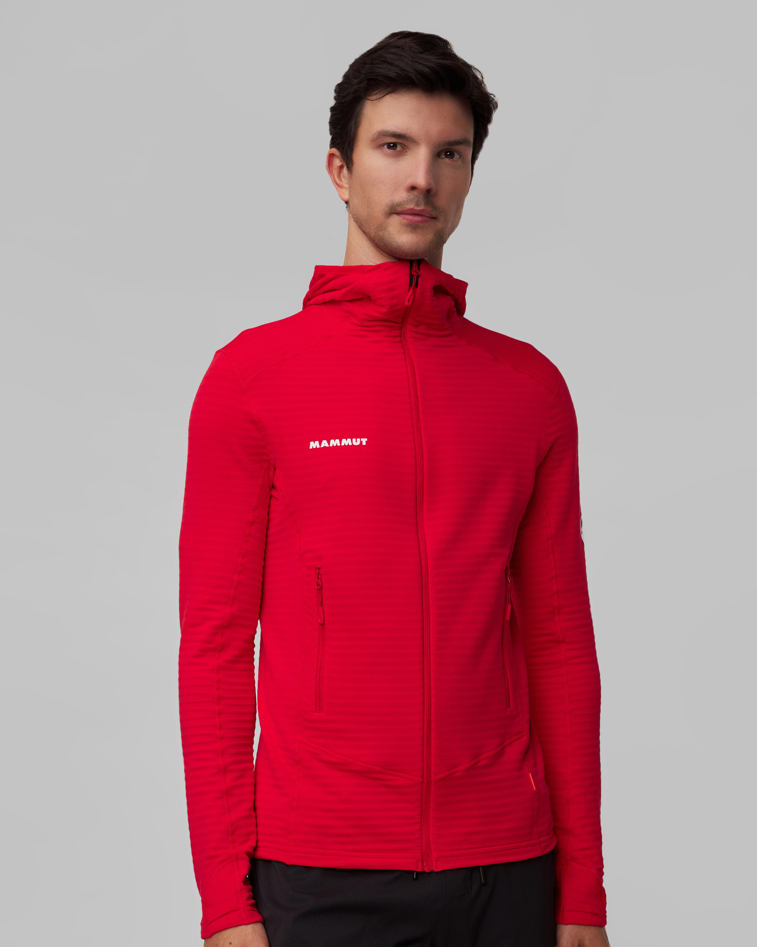 Bluza górska z kapturem męska Mammut Taiss Light ML, Kolor/Wzór: Czerwony