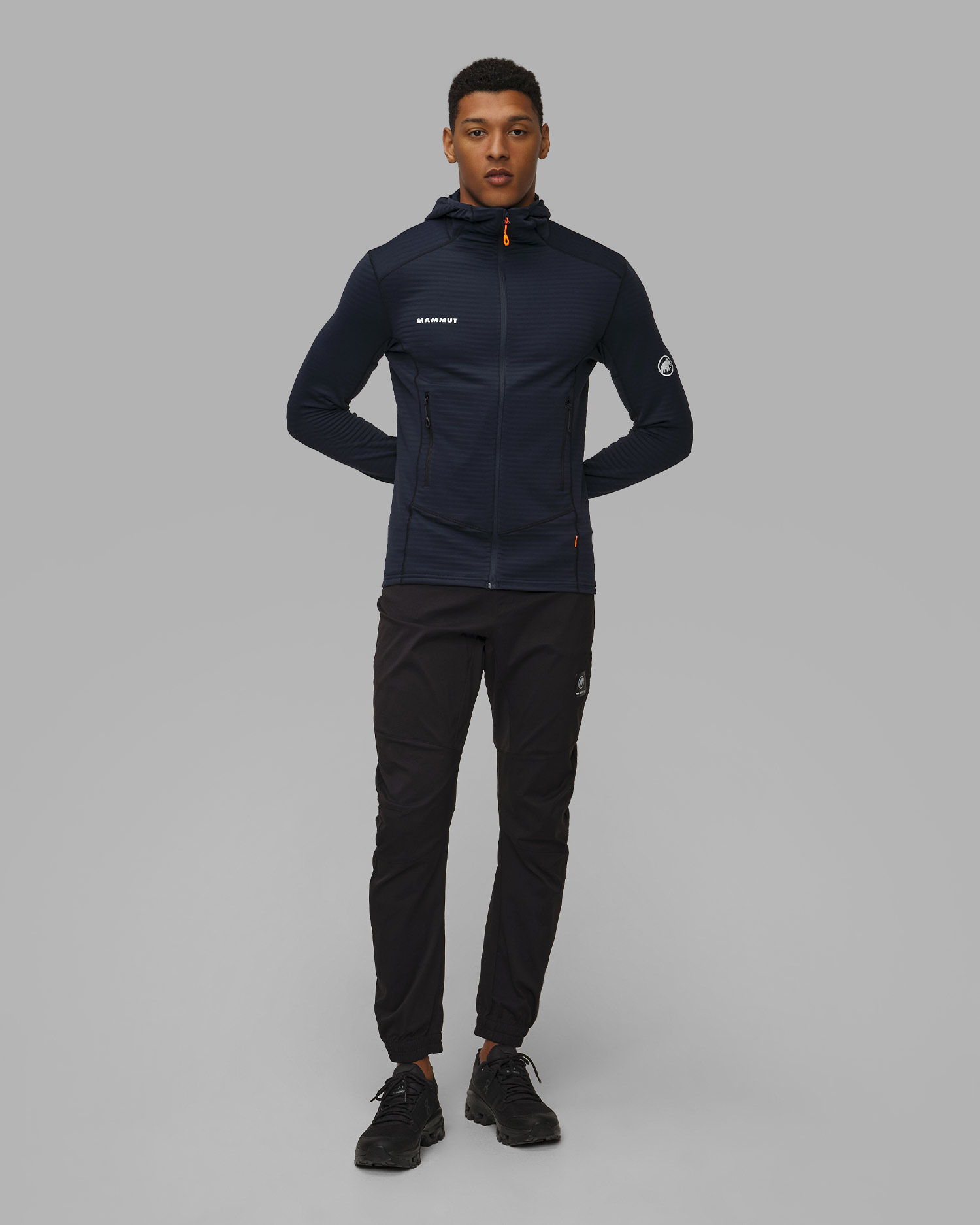 Bluza męska z kapturem Mammut Taiss Light ML, Kolor/Wzór: Granatowy