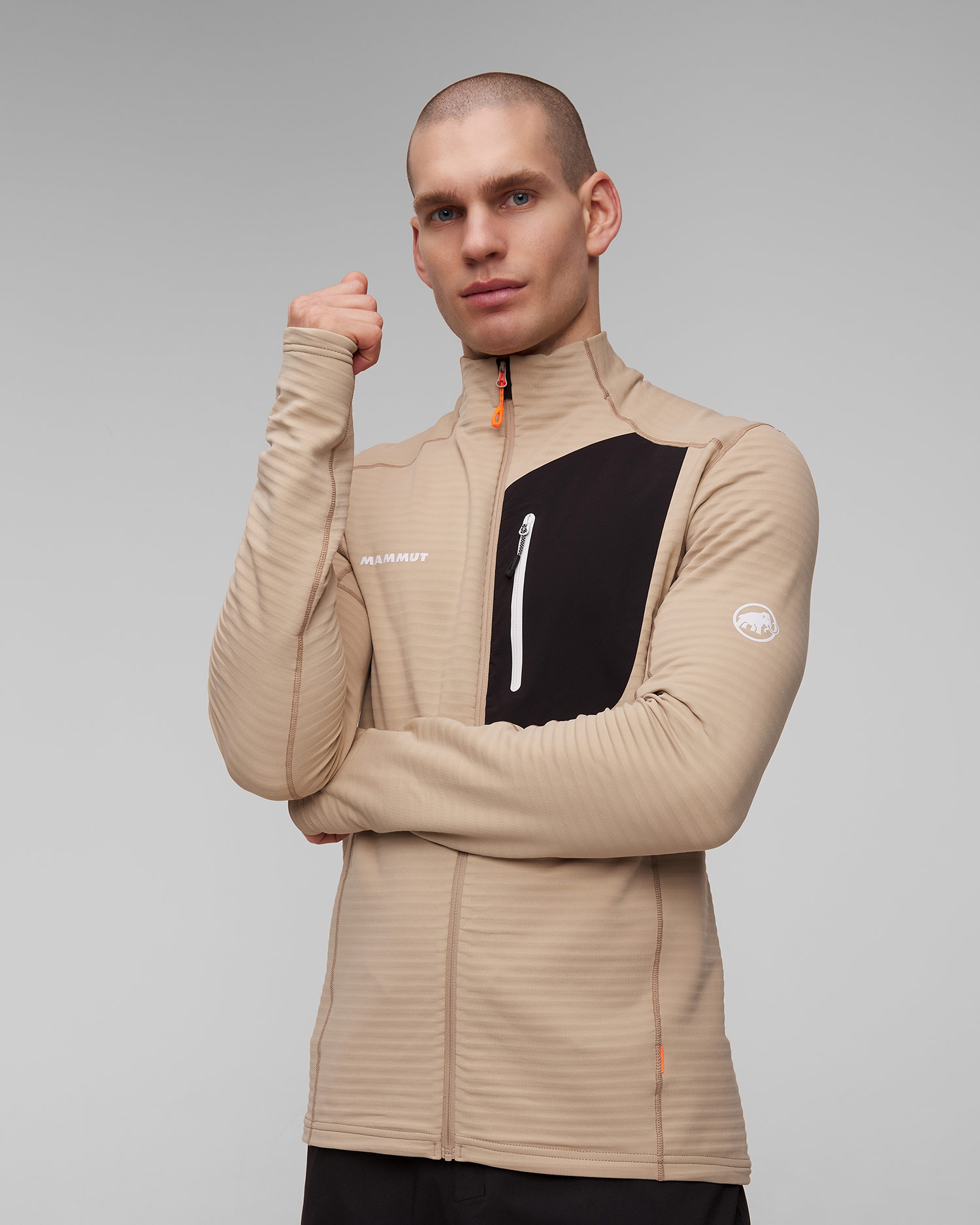 Pánska funkčná mikina Mammut Taiss Light ML, Farba-Vzor: Beżowy