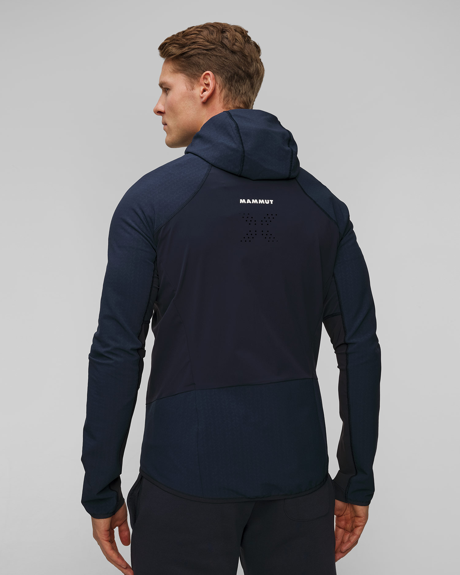 Tmavě modrá pánská mikina s kapucou Mammut Eiger Speed ML Hybrid