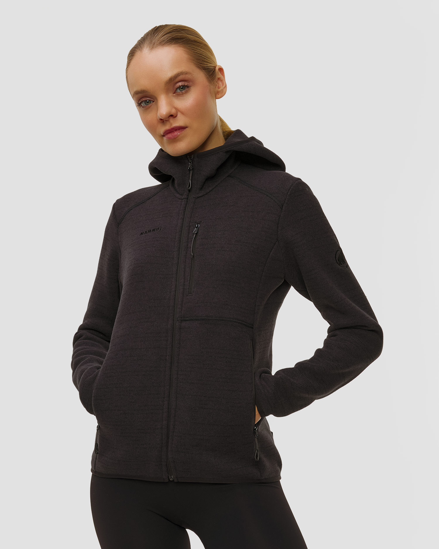 Sweat-shirt en polaire noir pour femmes Mammut Arctic IV ML Hooded Jacket Women 