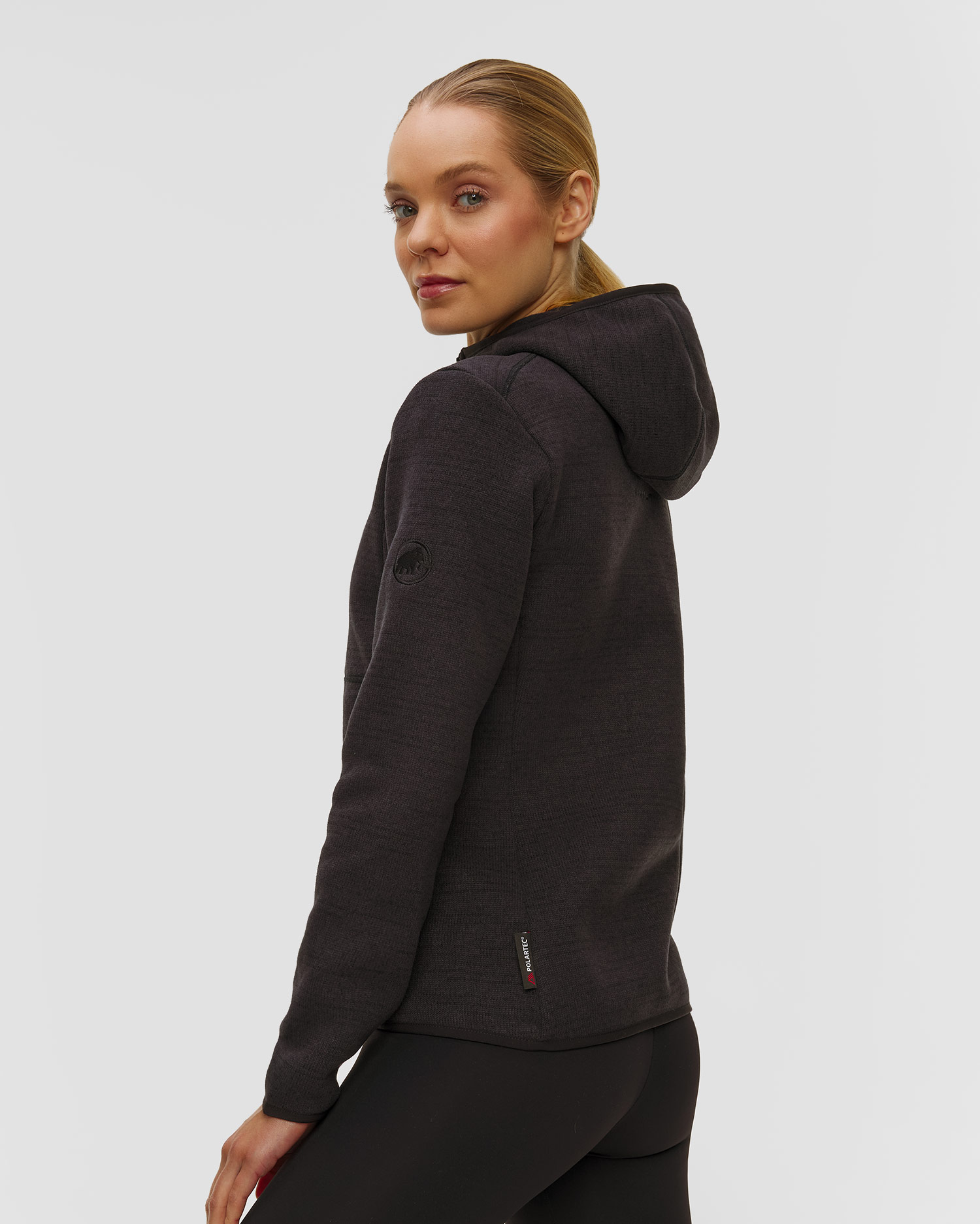 Sweat-shirt en polaire noir pour femmes Mammut Arctic IV ML Hooded Jacket Women 