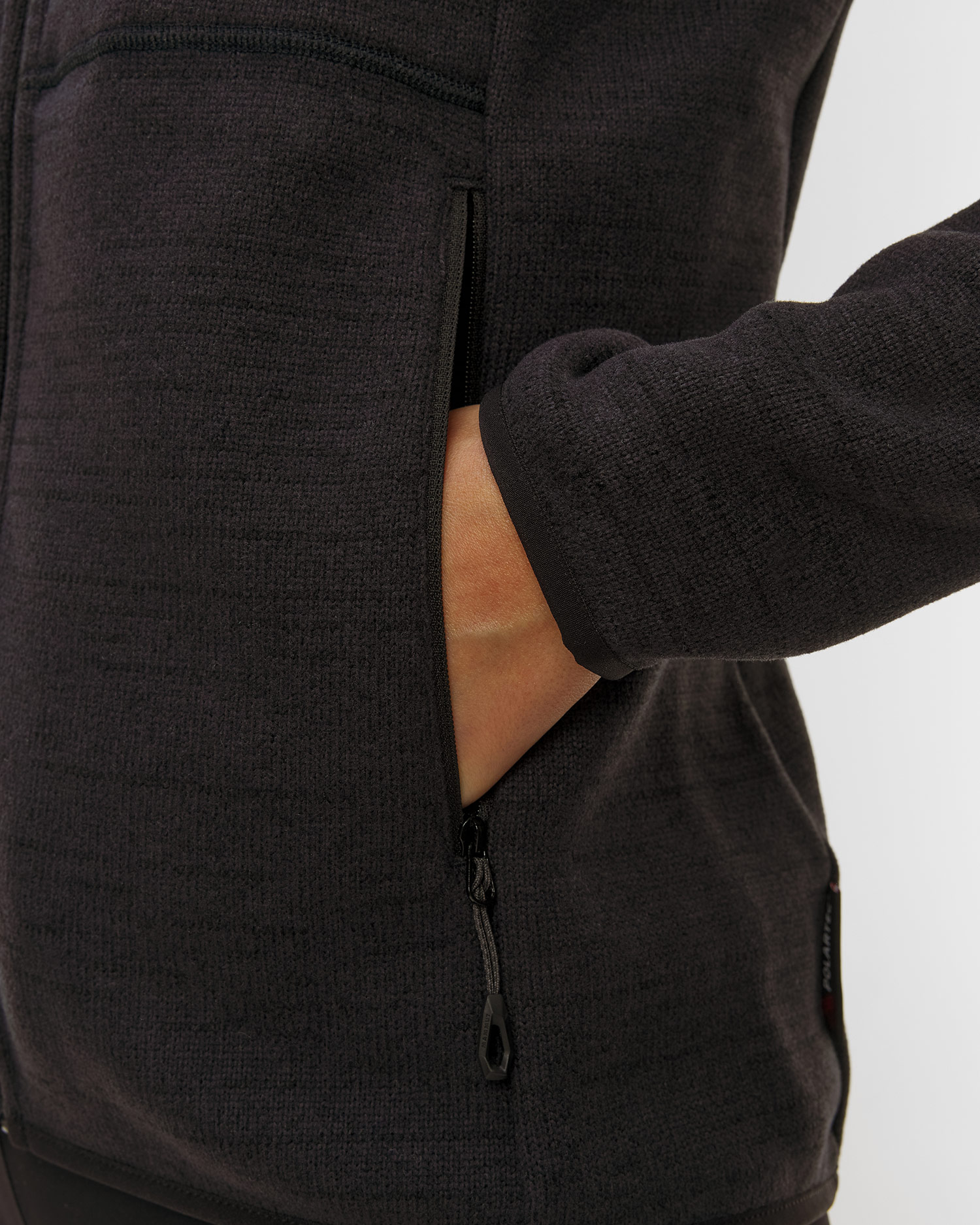 Sweat-shirt en polaire noir pour femmes Mammut Arctic IV ML Hooded Jacket Women 