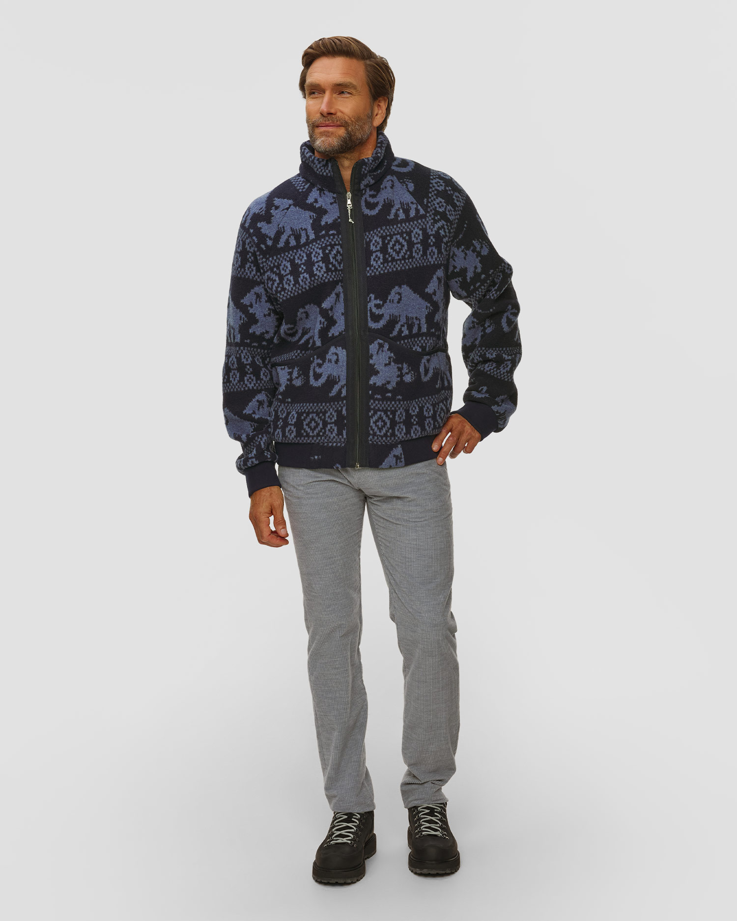 Bluză din lână pentru bărbați Mammut x Cabourn Direttissima Wool ML Jacket bleumarin