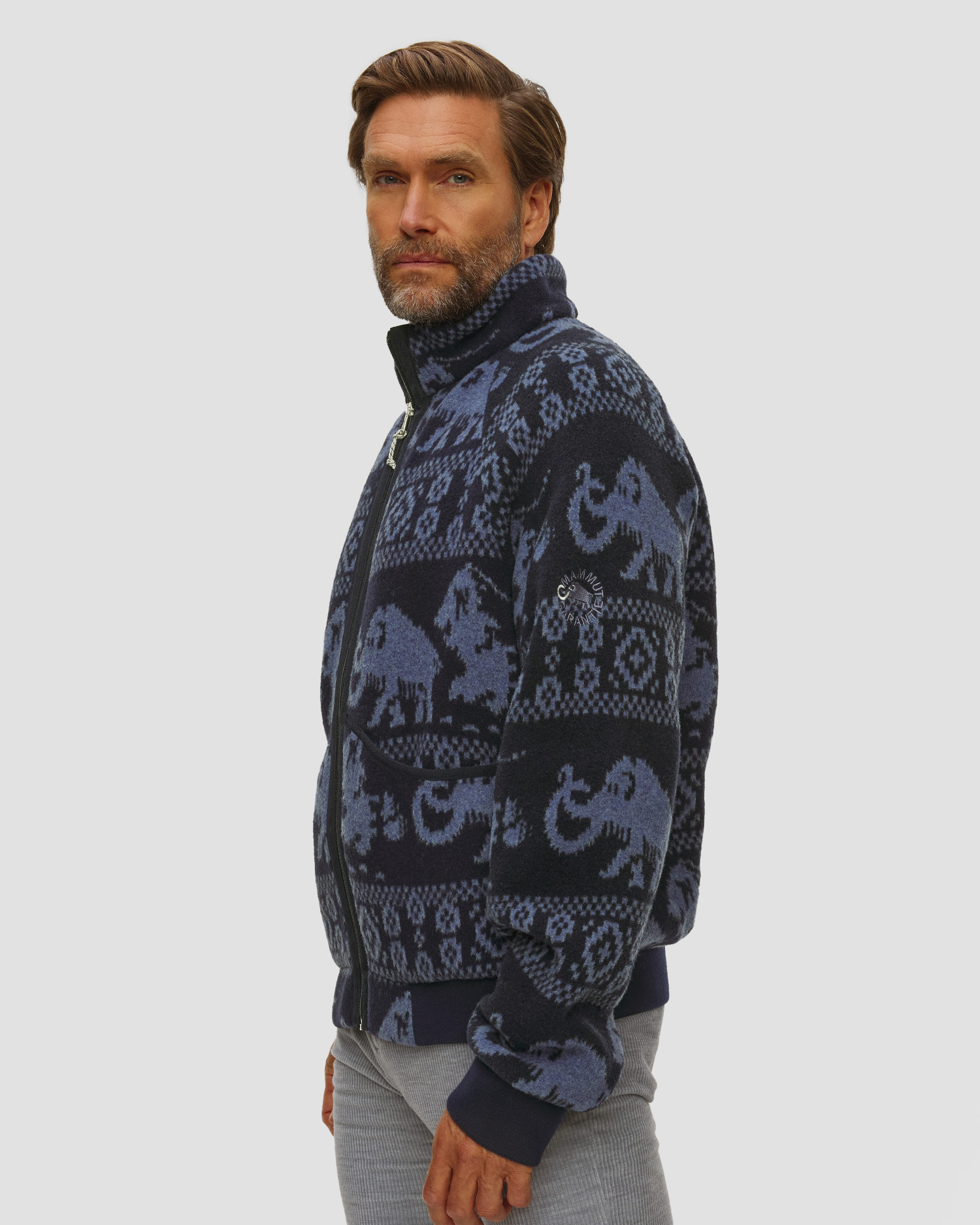 Kurtka wełniana męska Mammut x Cabourn Direttissima Wool ML Jacket granatowa