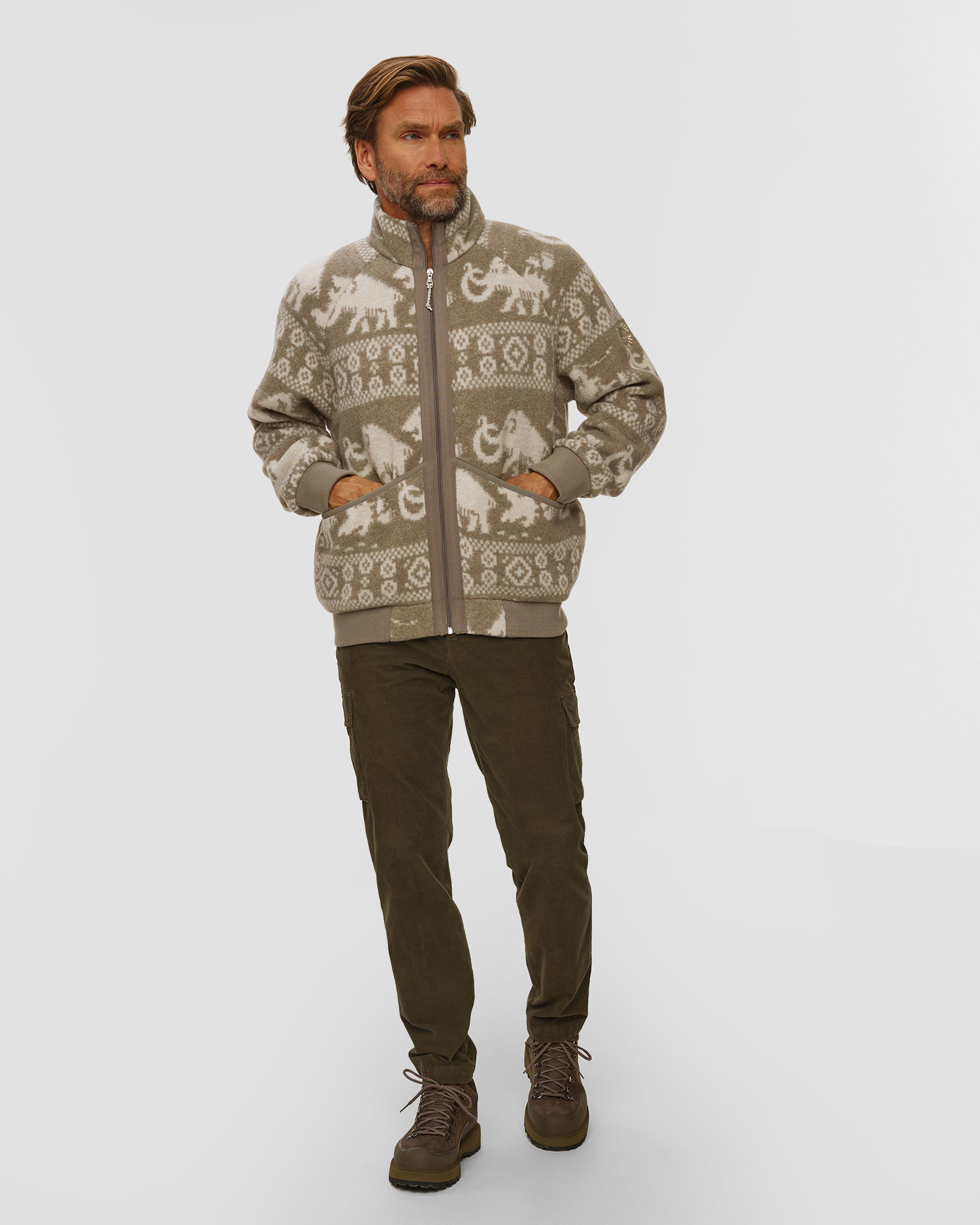 Kurtka wełniana męska Mammut x Cabourn Direttissima Wool ML Jacket beżowa