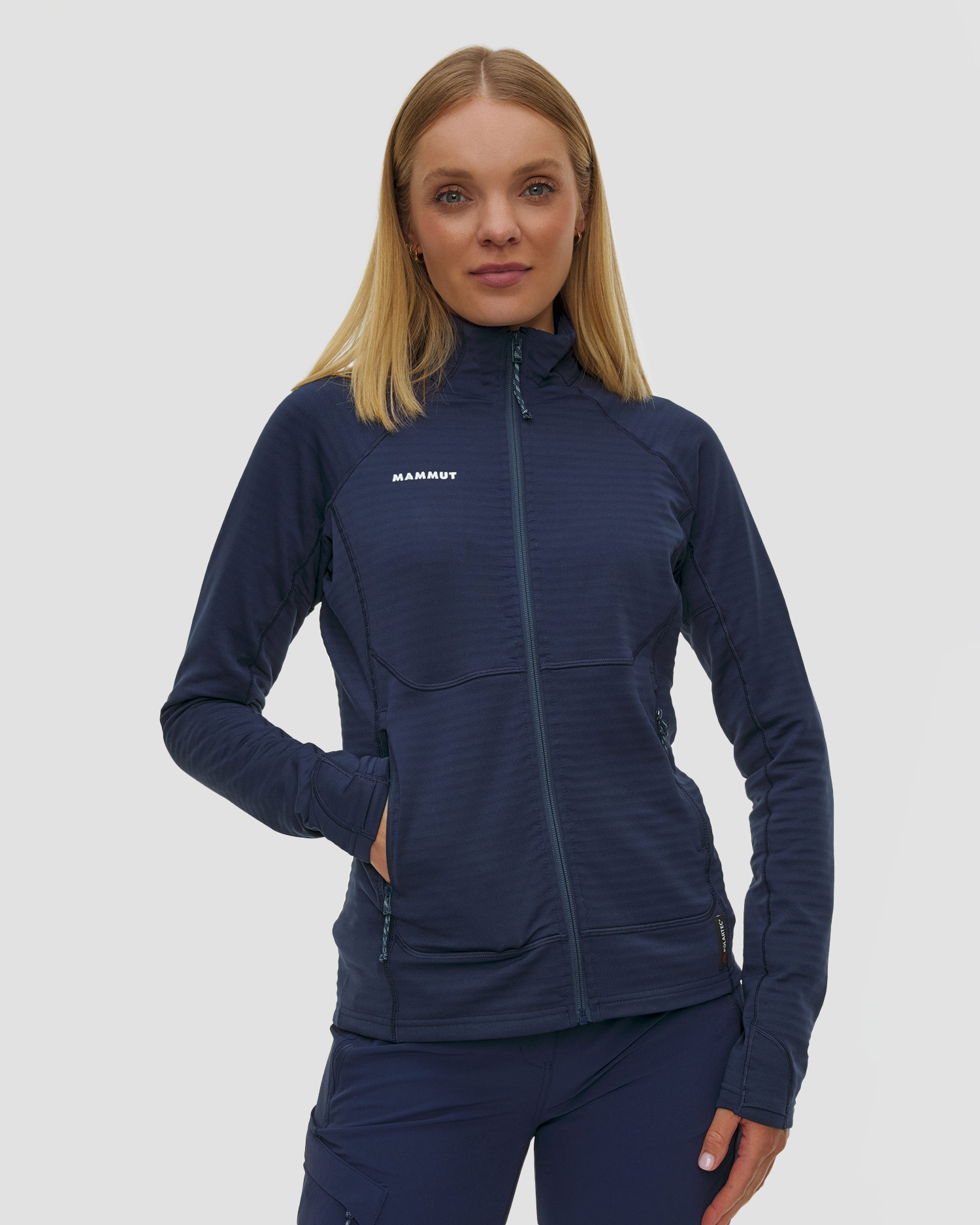 Sweat-shirt midlayer bleu marine pour femmes Mammut Taiss ML Jacket