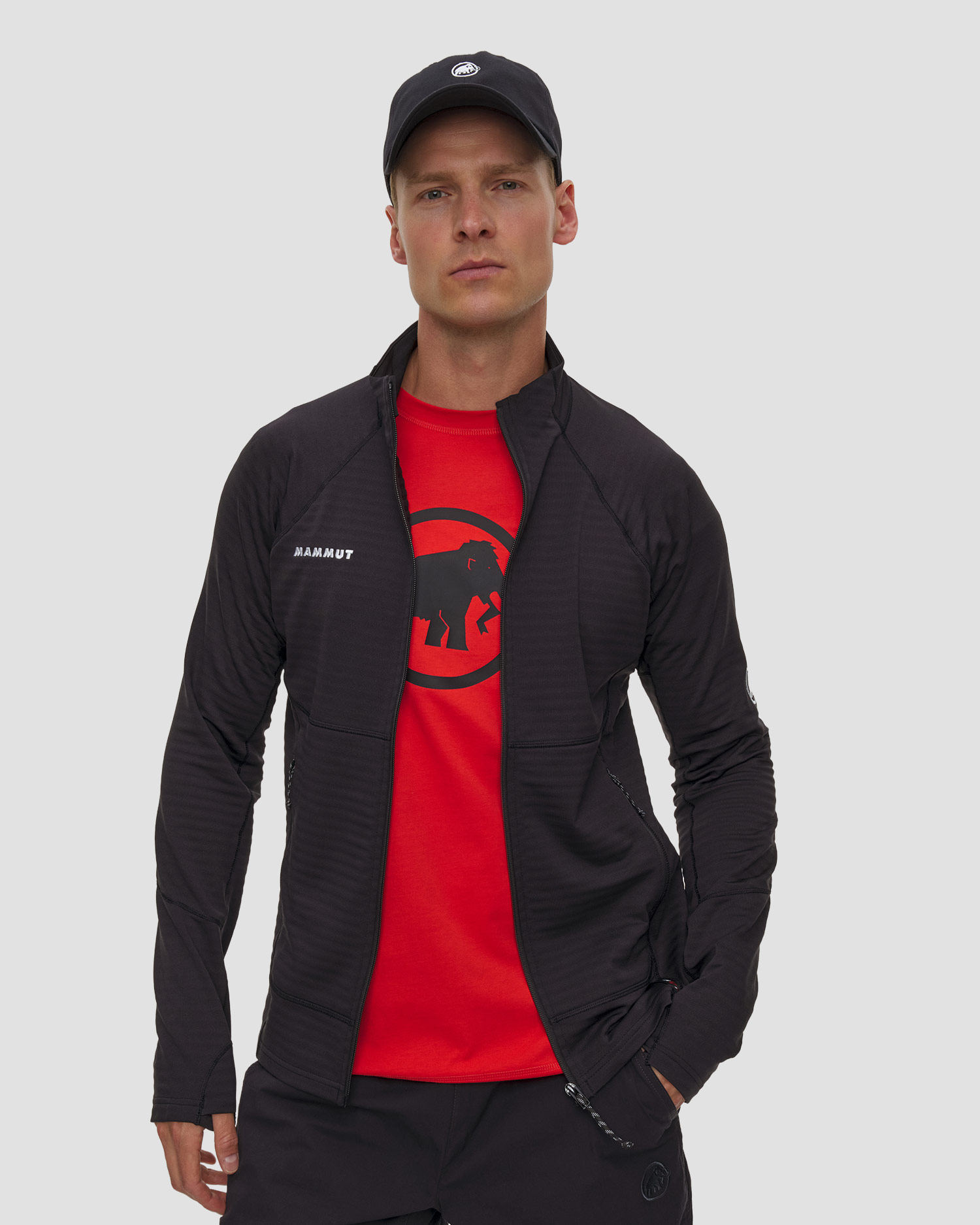 Sweat-shirt midlayer noir pour hommes Mammut Taiss ML Jacket, Couleur: Czarny