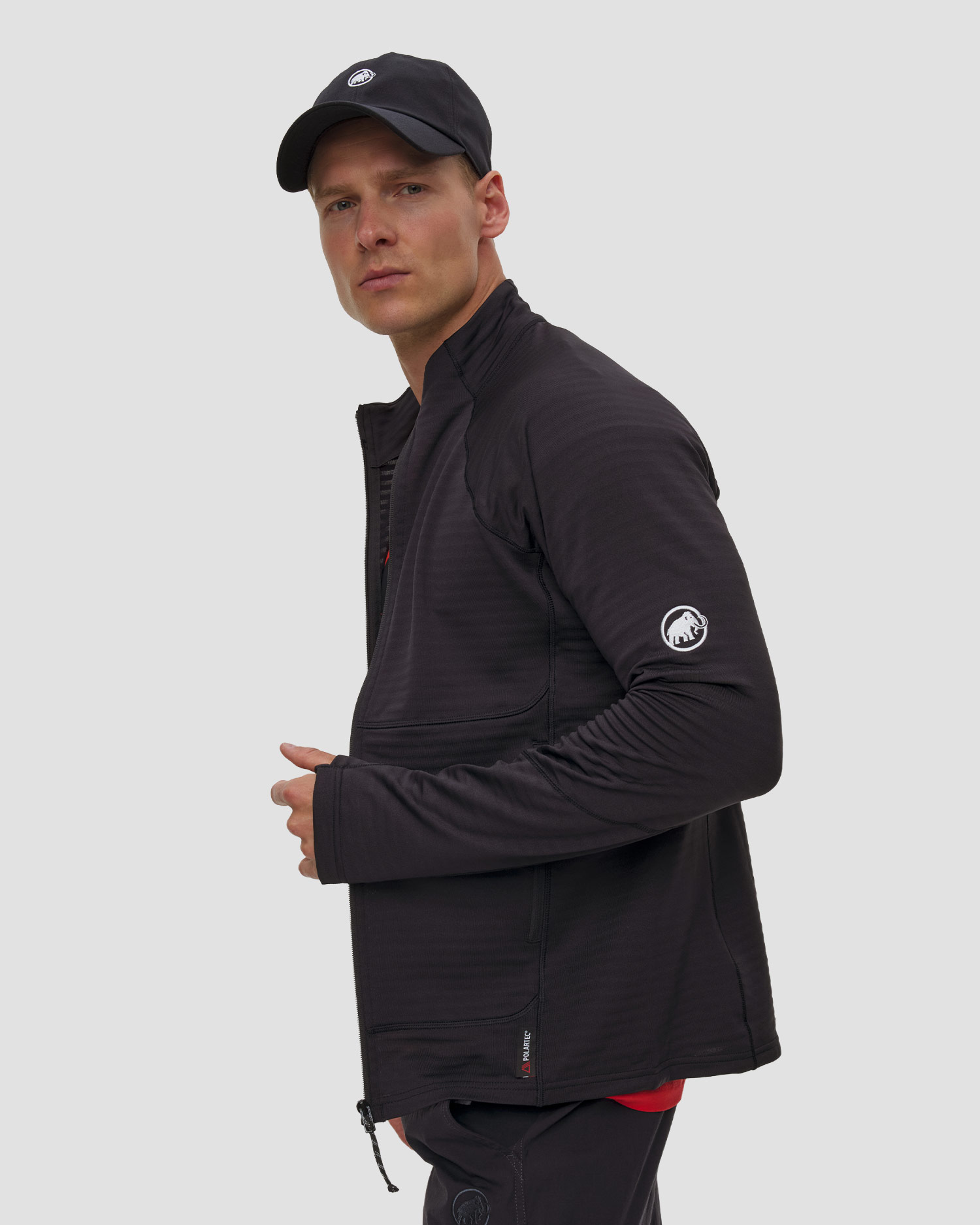 Sweat-shirt midlayer noir pour hommes Mammut Taiss ML Jacket