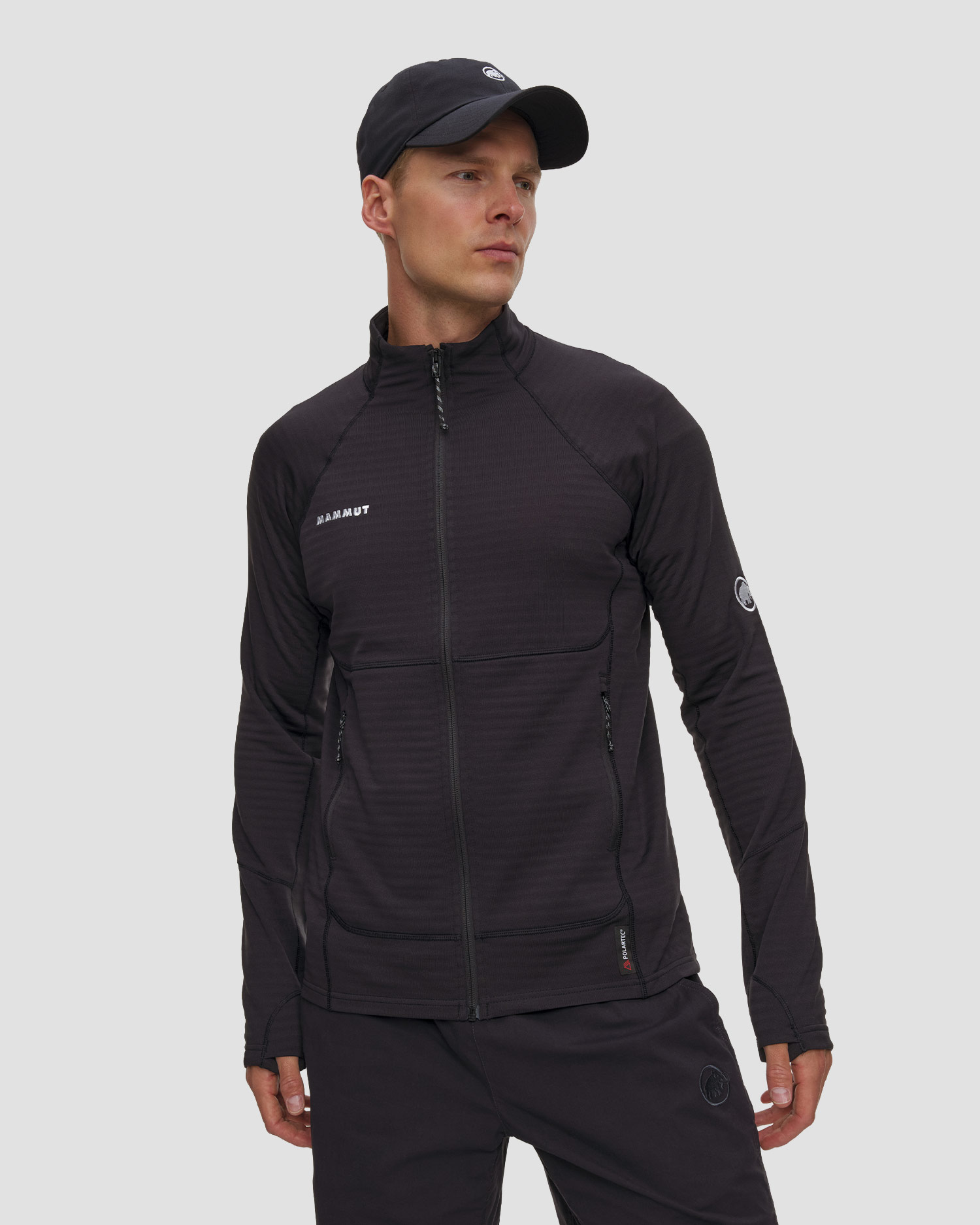 Sweat-shirt midlayer noir pour hommes Mammut Taiss ML Jacket