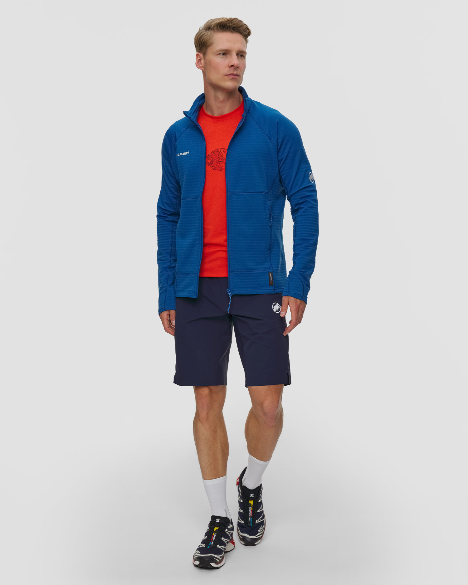 Sweat-shirt midlayer bleu pour hommes Mammut Taiss ML Jacket