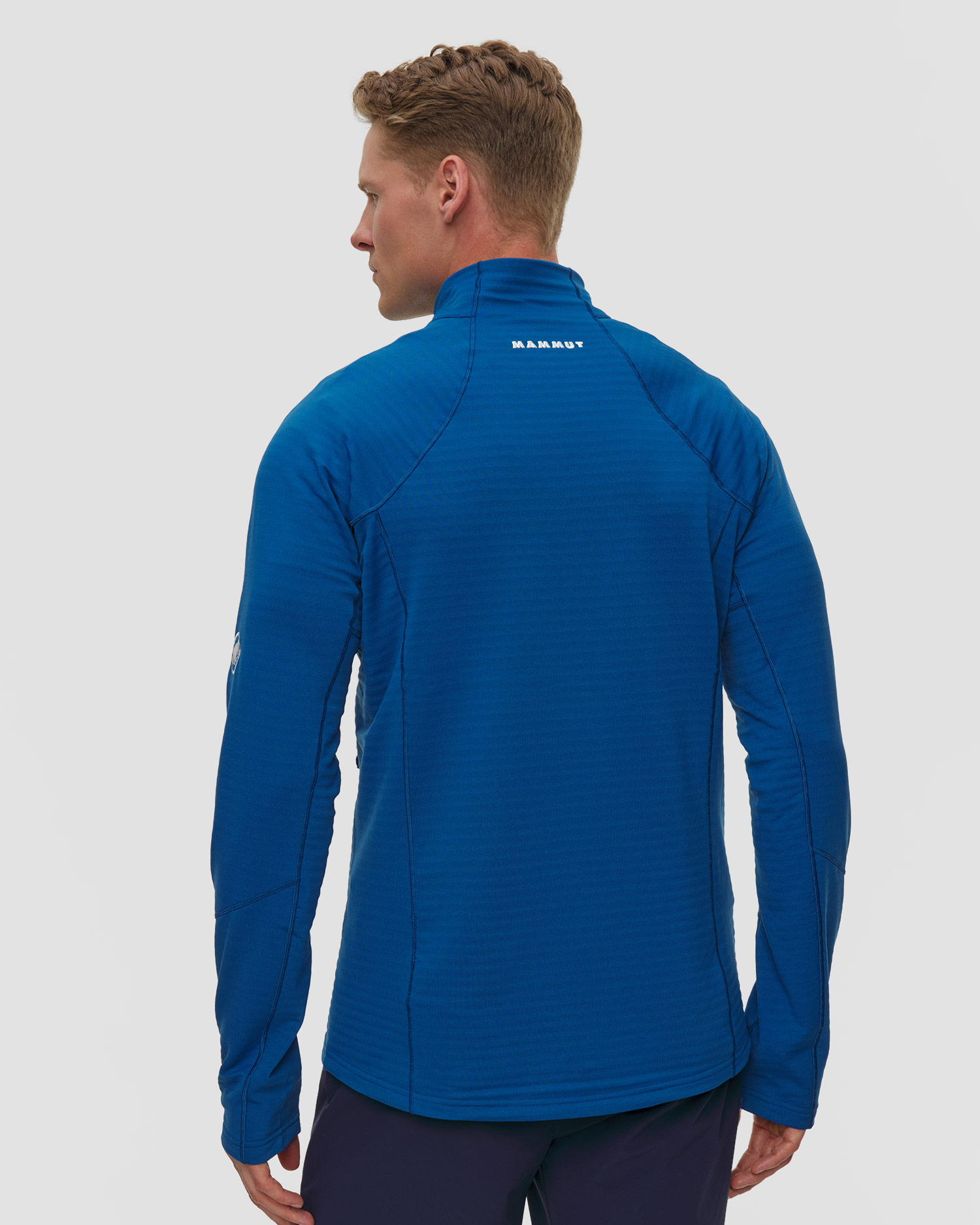 Sweat-shirt midlayer bleu pour hommes Mammut Taiss ML Jacket