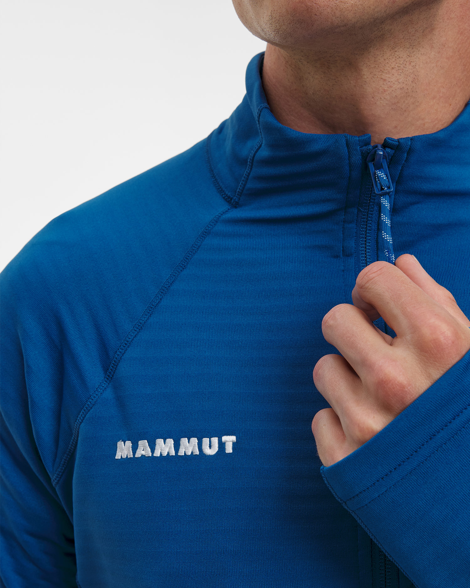 Sweat-shirt midlayer bleu pour hommes Mammut Taiss ML Jacket