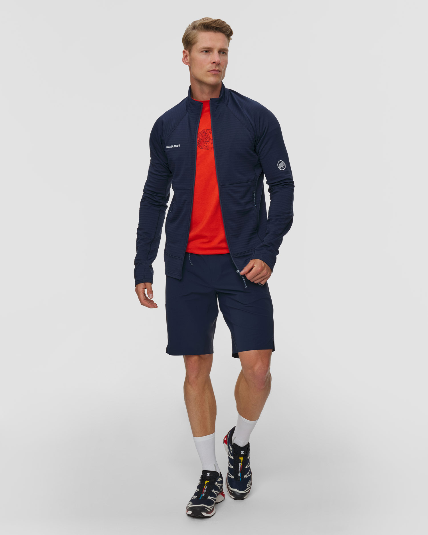 Sweat-shirt midlayer bleu marine pour hommes Mammut Taiss ML Jacket