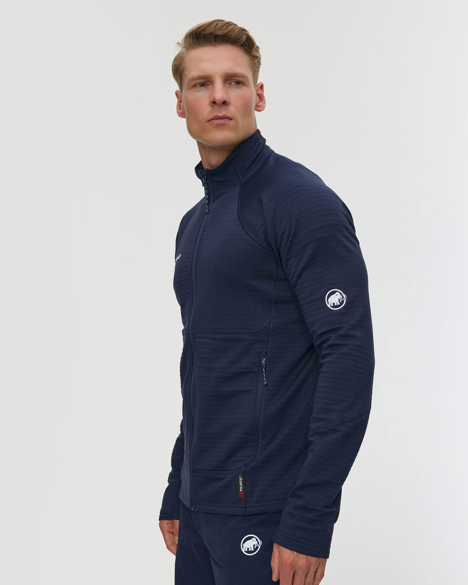 Sweat-shirt midlayer bleu marine pour hommes Mammut Taiss ML Jacket