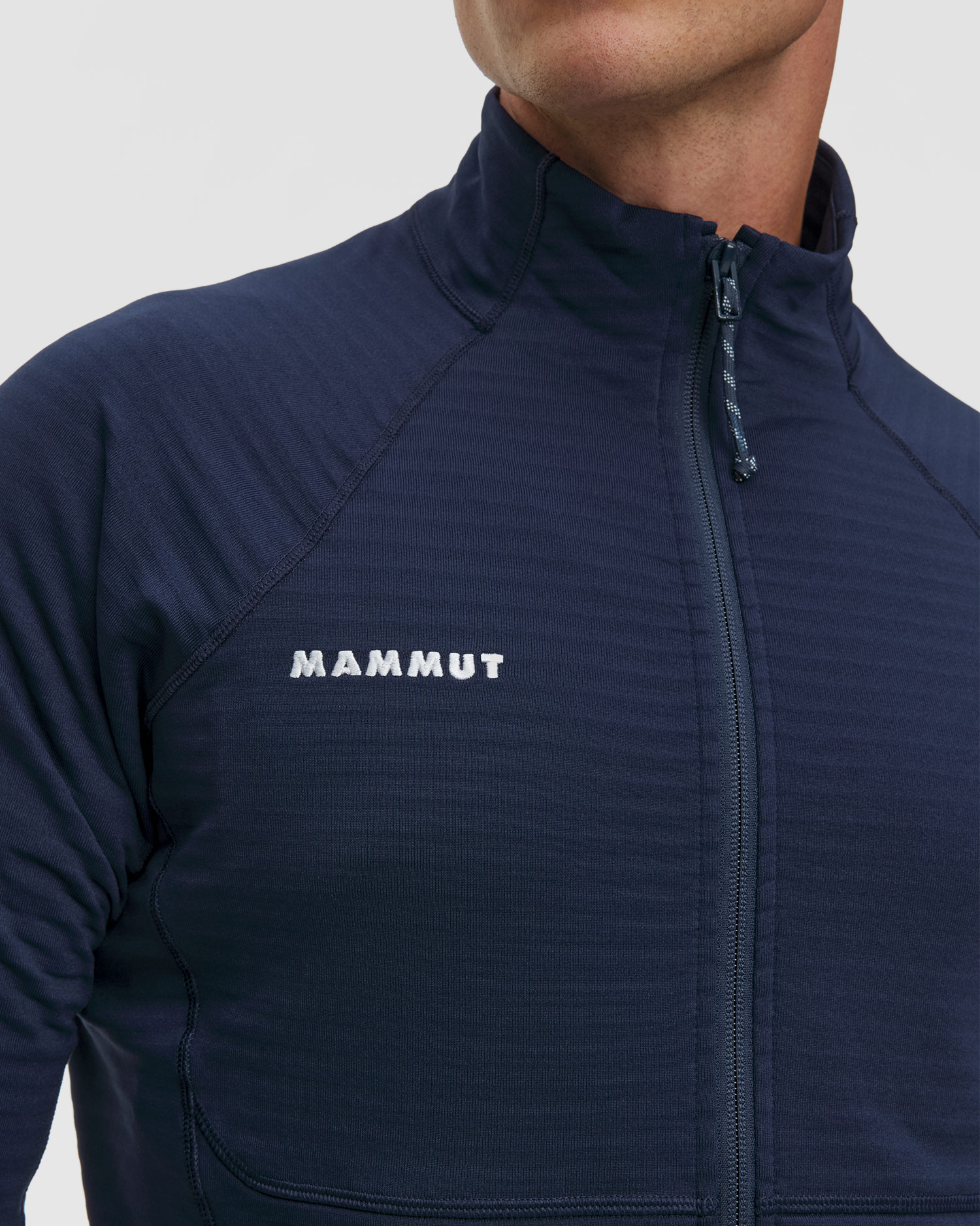Sweat-shirt midlayer bleu marine pour hommes Mammut Taiss ML Jacket