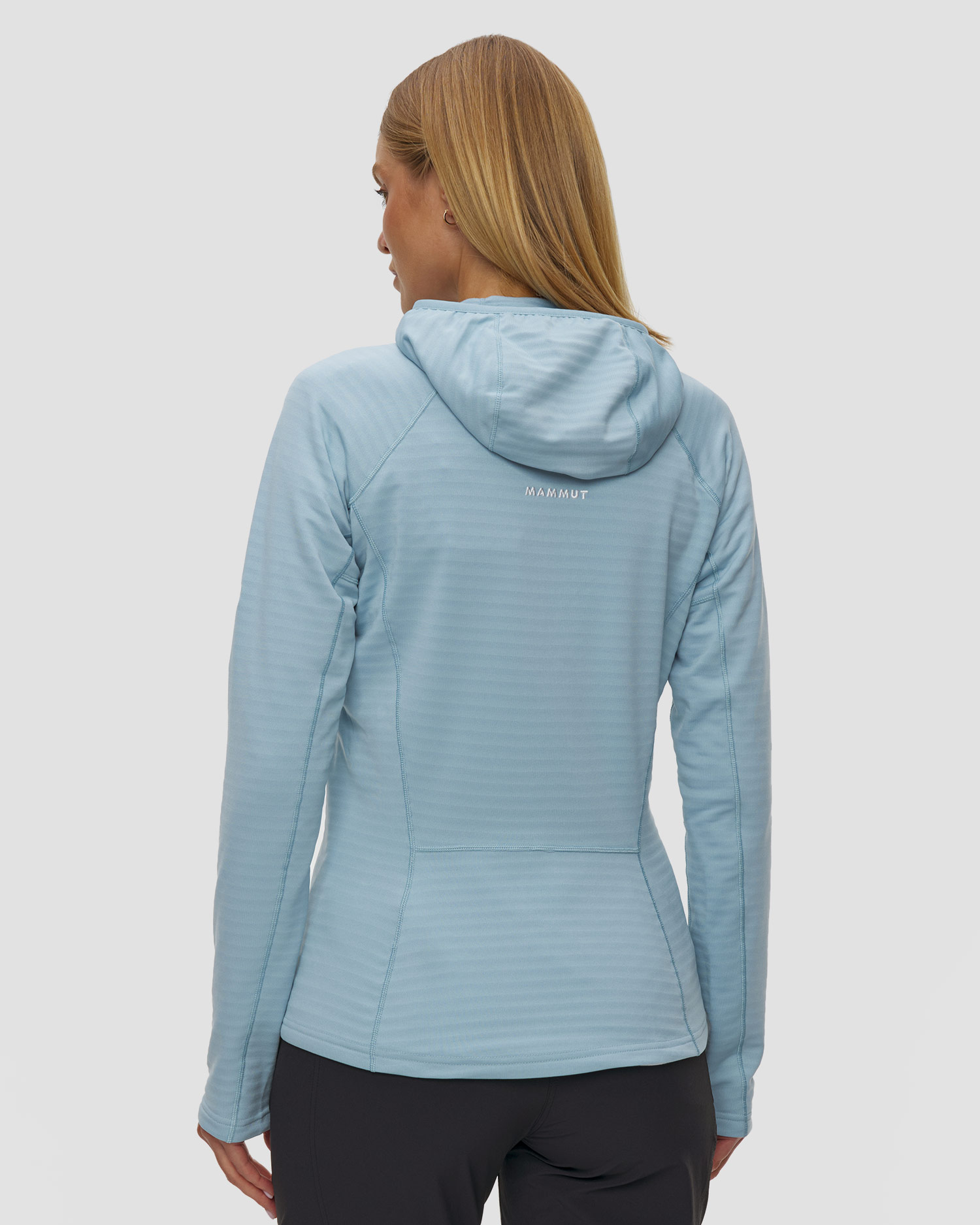 Sweat-shirt midlayer à capuche bleu clair pour femmes Mammut Taiss ML Hooded Jacket