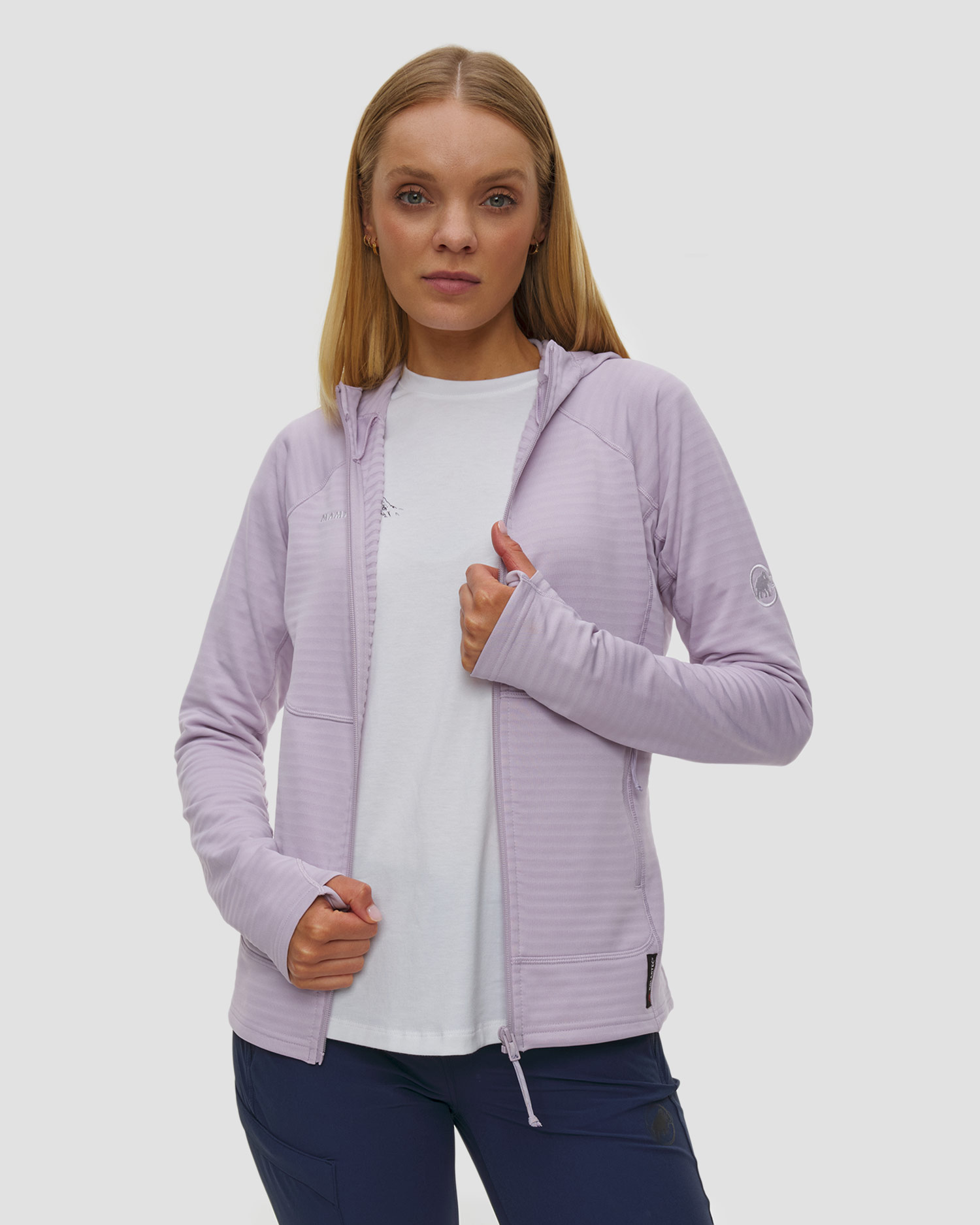 Sweat-shirt midlayer à capuche violet pour femmes Mammut Taiss ML Hooded Jacket, Couleur: Fioletowy
