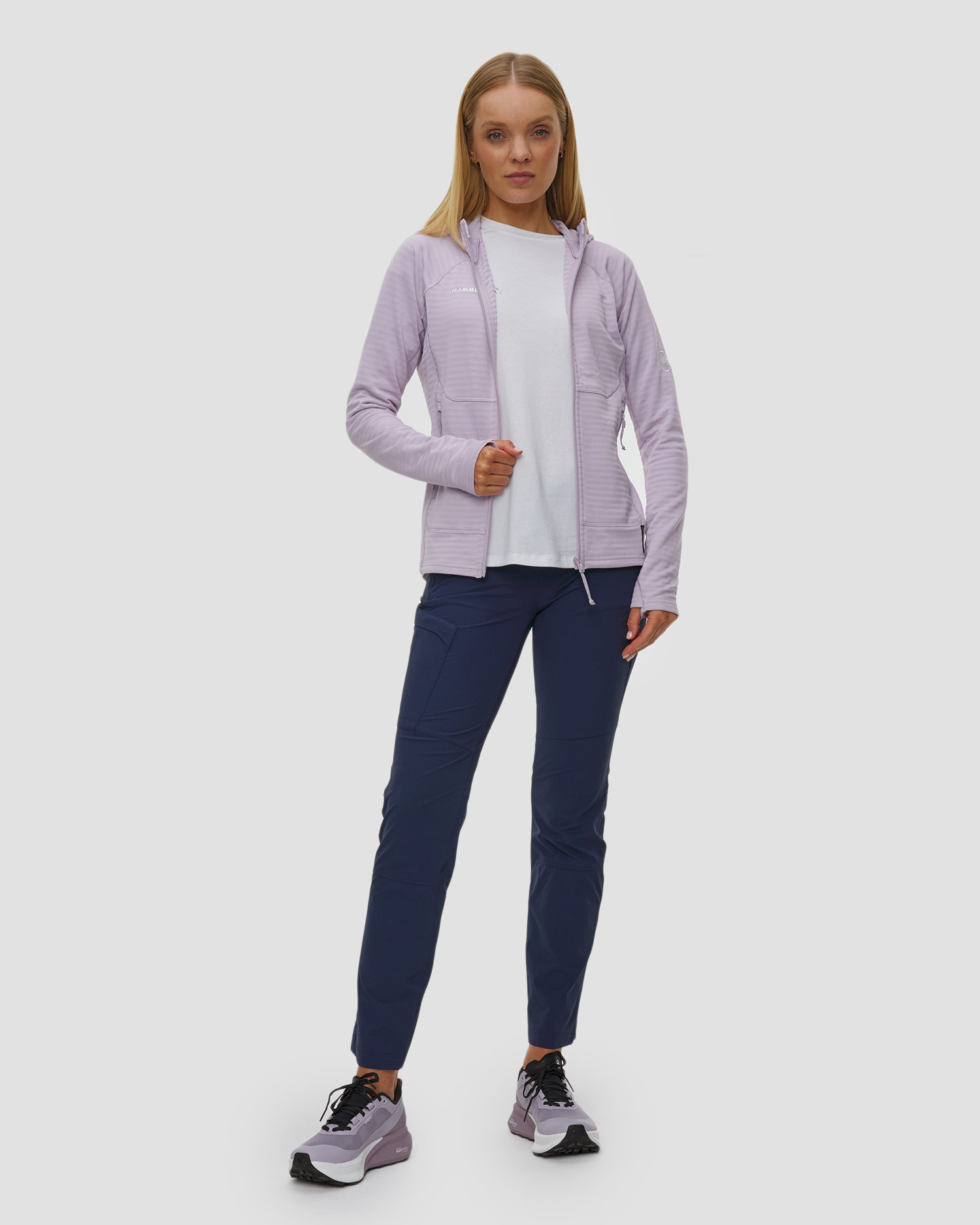 Sweat-shirt midlayer à capuche violet pour femmes Mammut Taiss ML Hooded Jacket