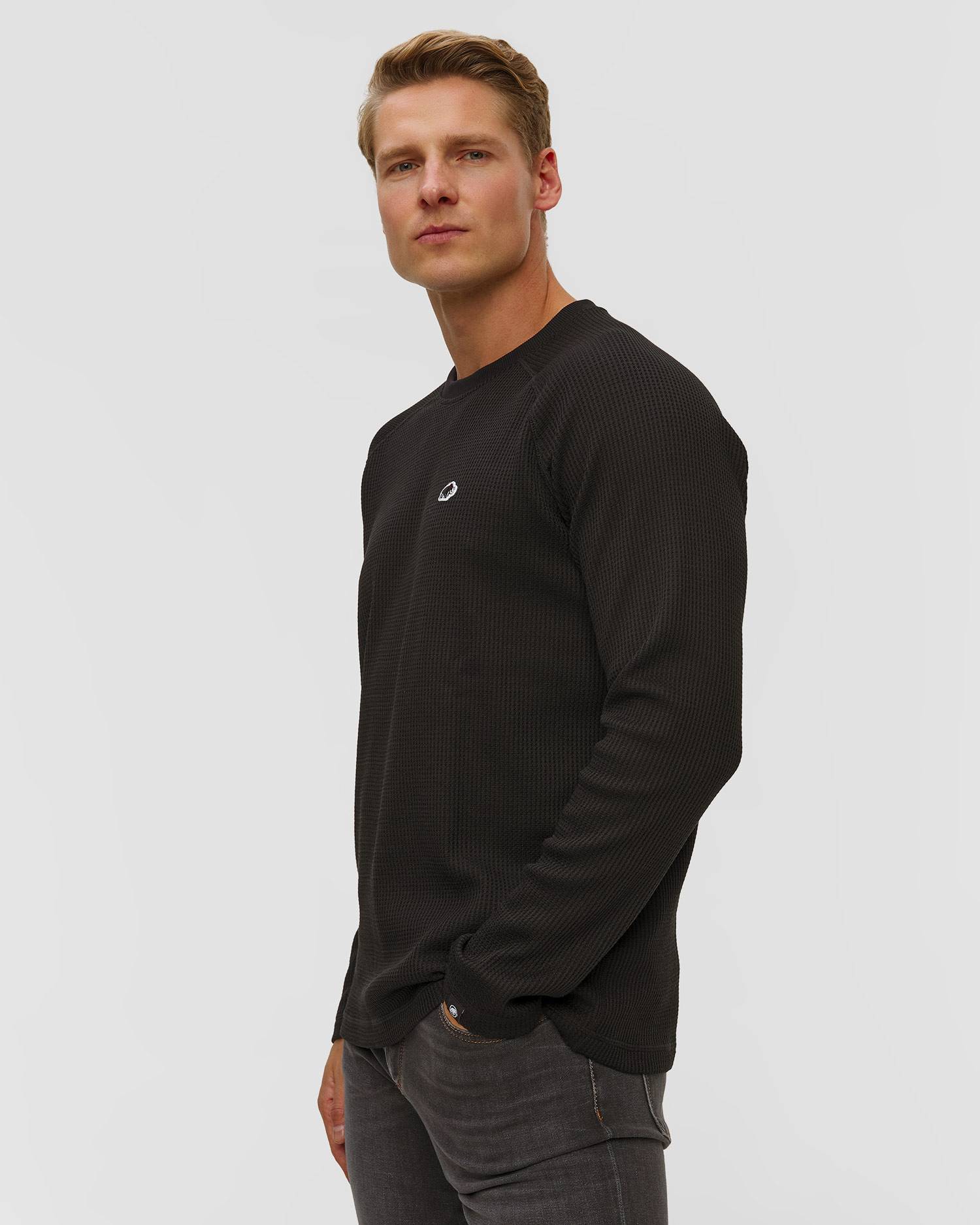 Longsleeve męski Mammut Waffle Longsleeve czarny