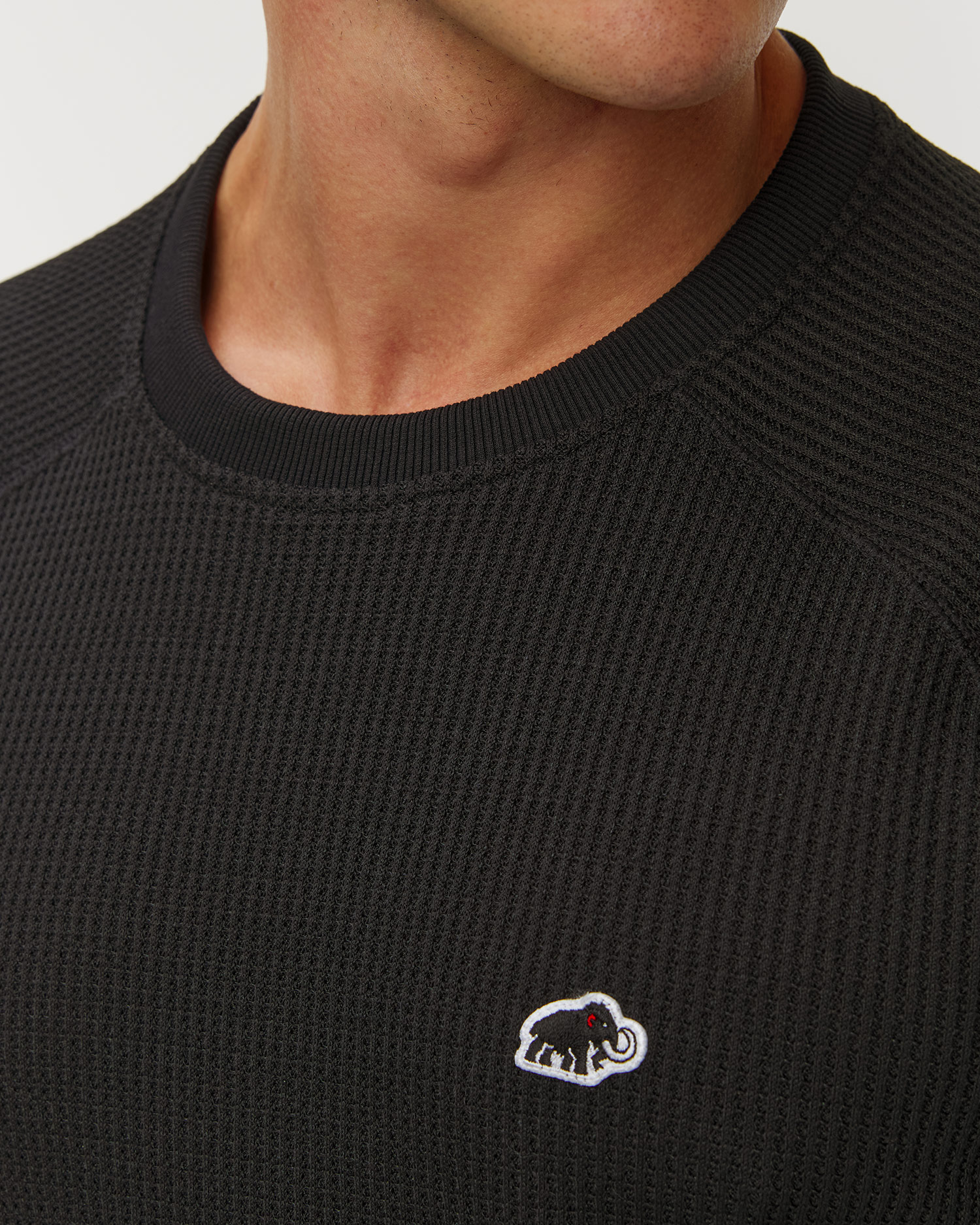 Longsleeve męski Mammut Waffle Longsleeve czarny