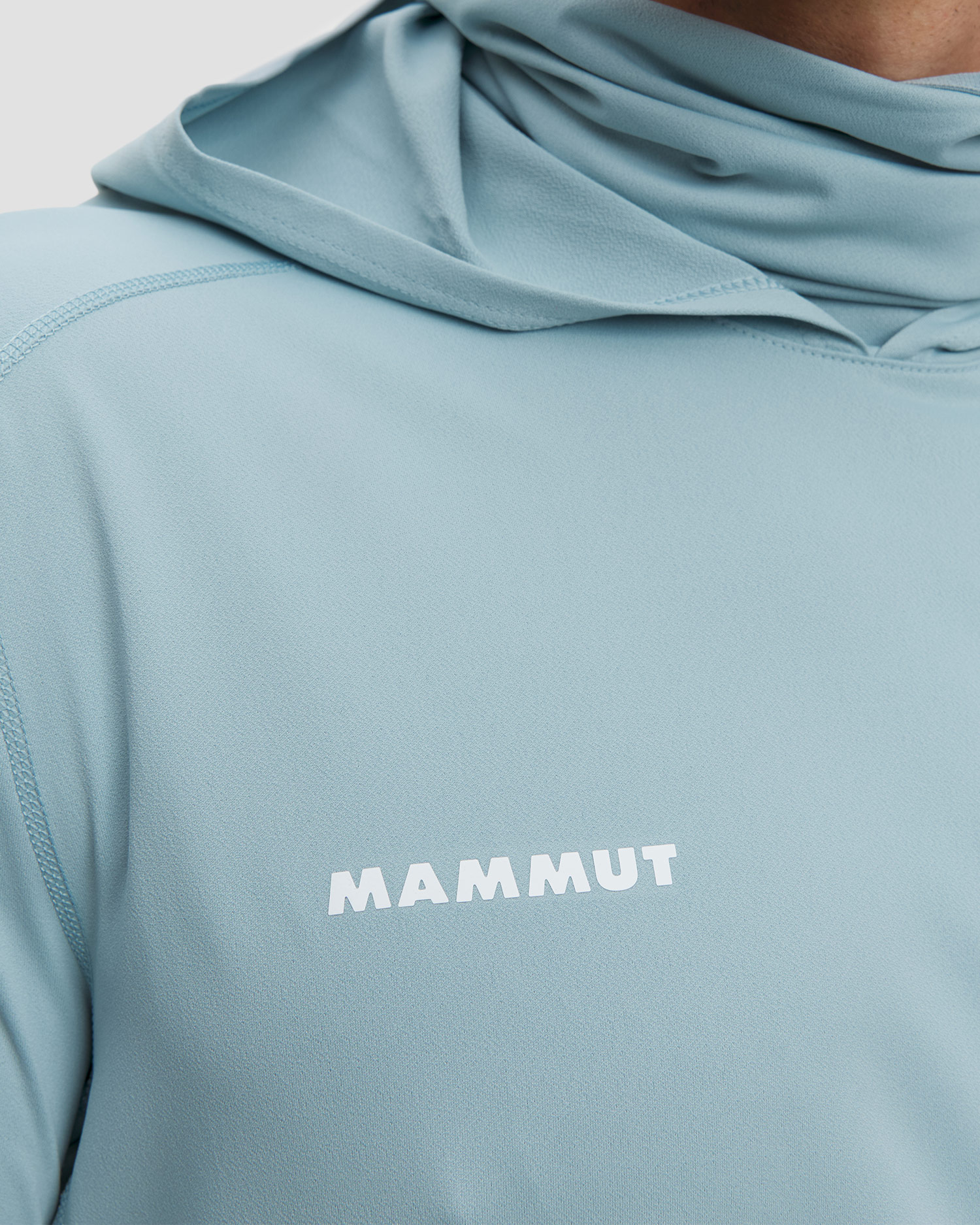 Tricou cu mânecă lungă pentru bărbați Mammut Selun FL Sun Hoody albastru deschis