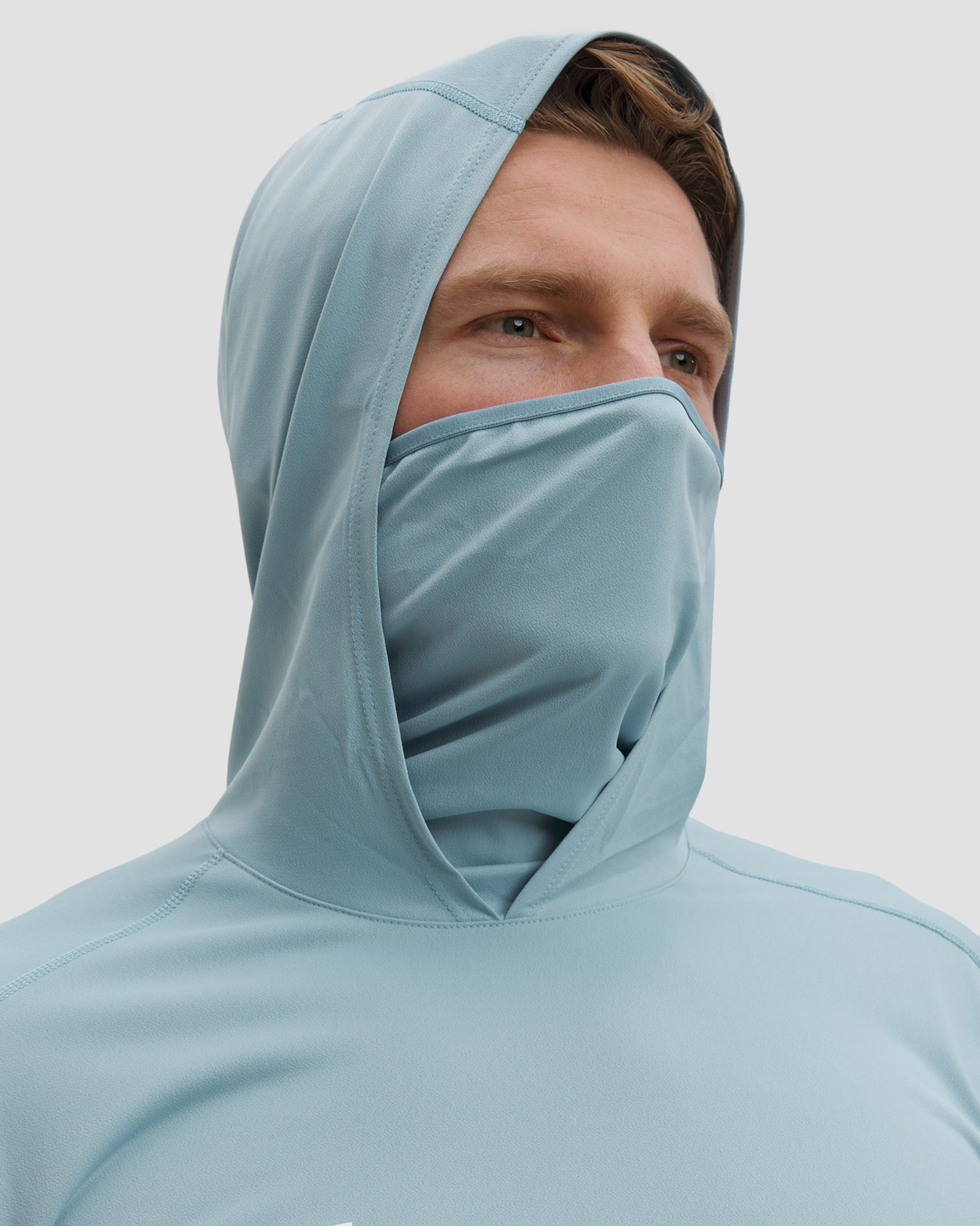 Tricou cu mânecă lungă pentru bărbați Mammut Selun FL Sun Hoody albastru deschis