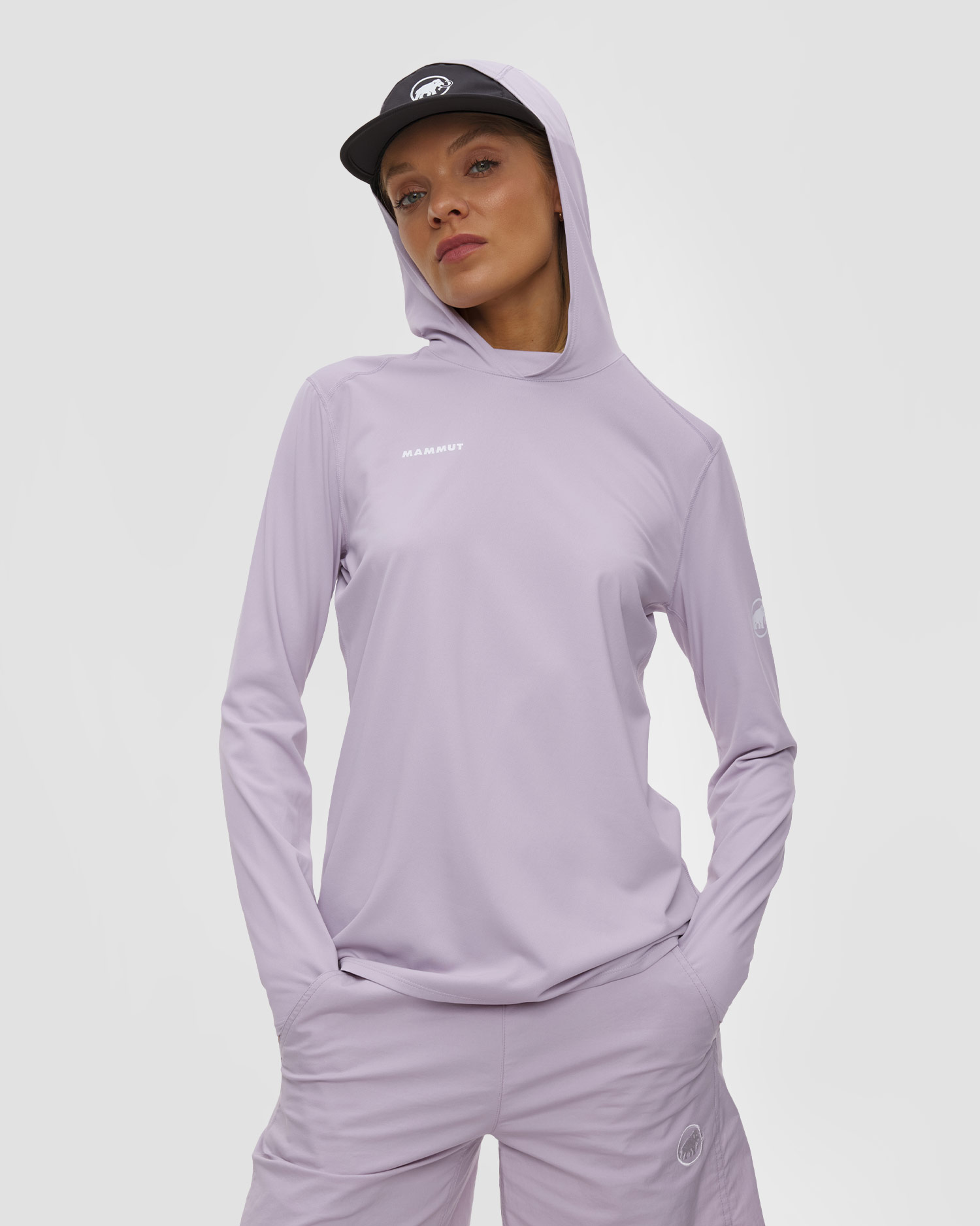 Longsleeve à capuche violet pour femmes Mammut Selun FL Sun Hoody