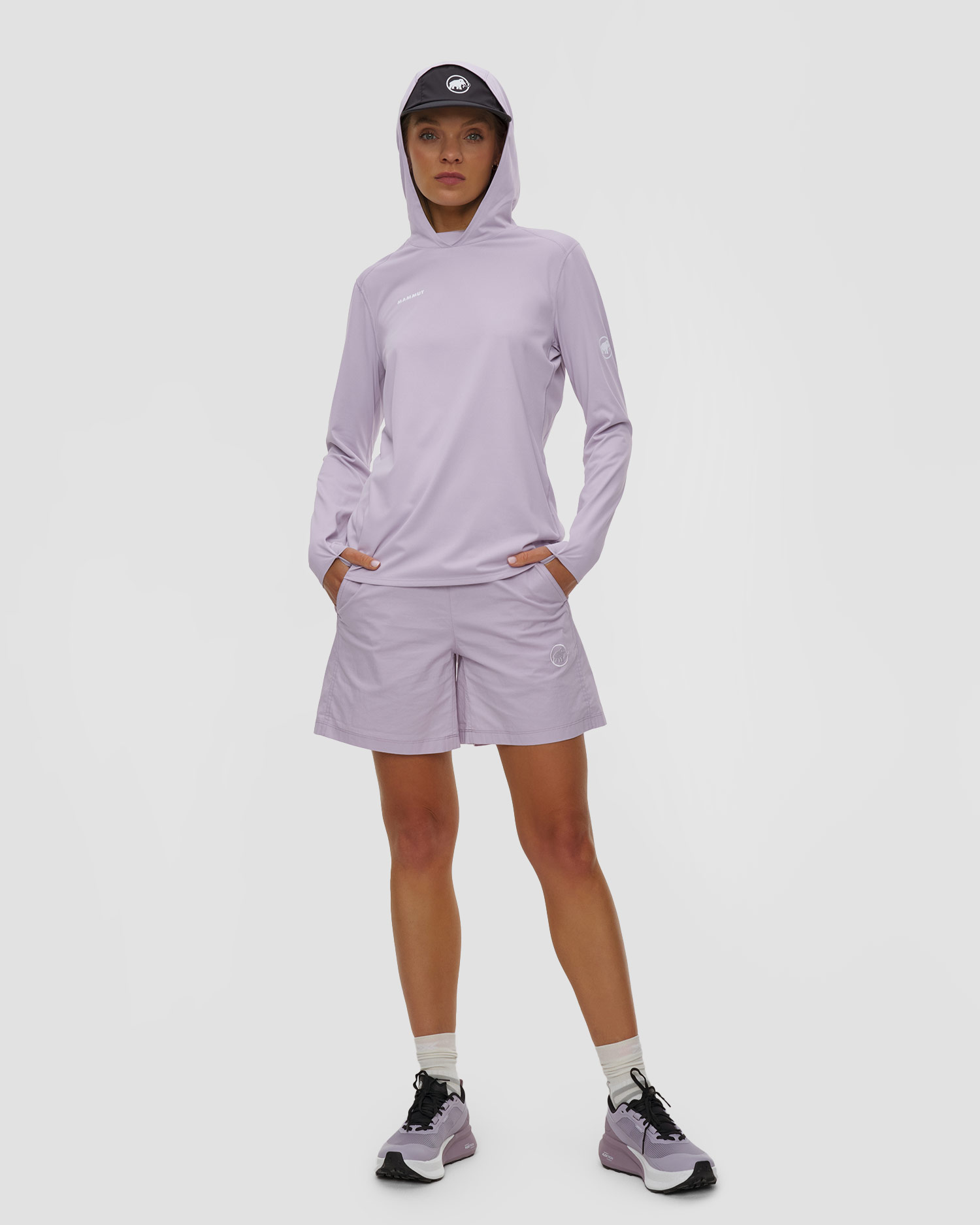 Longsleeve à capuche violet pour femmes Mammut Selun FL Sun Hoody