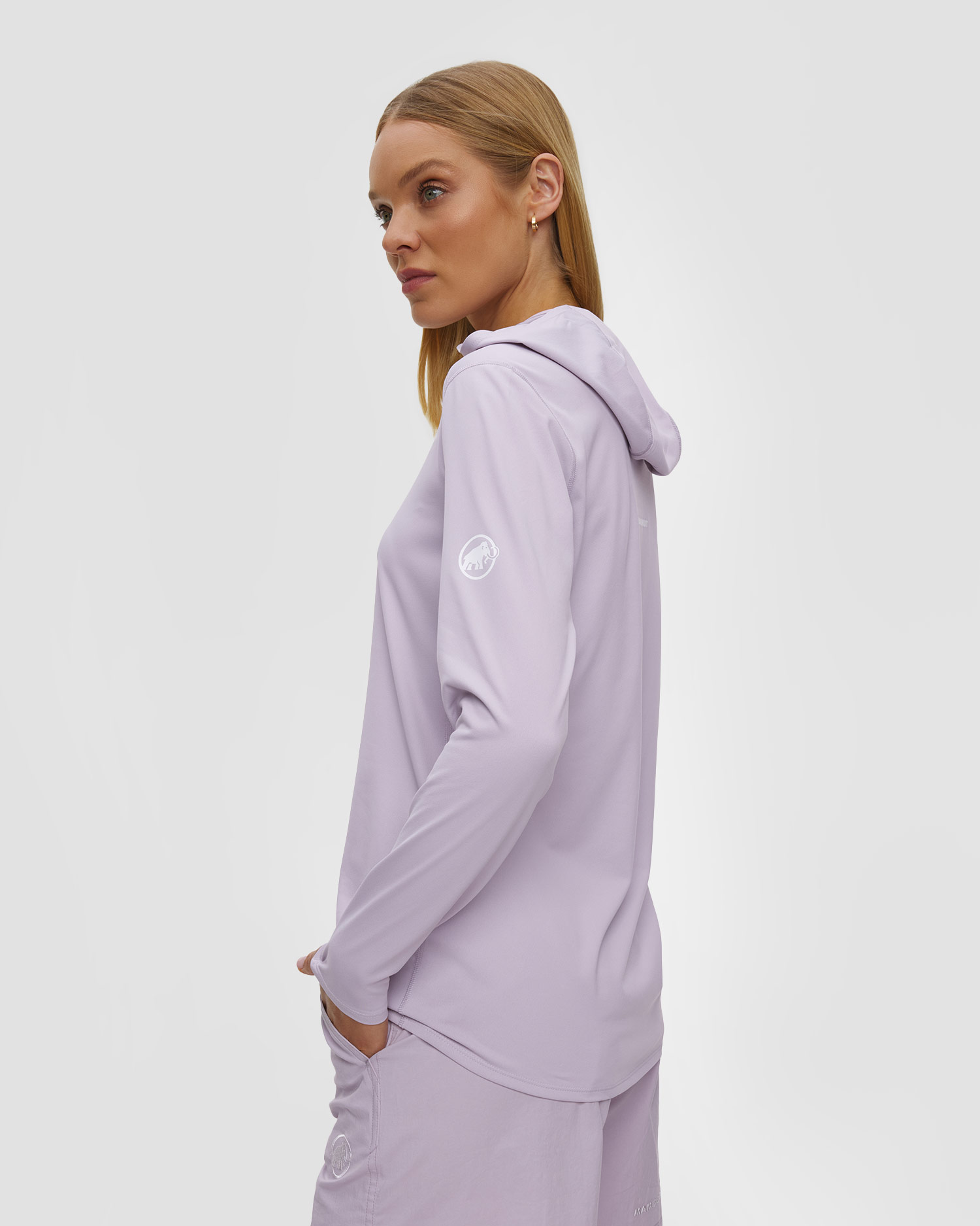 Longsleeve à capuche violet pour femmes Mammut Selun FL Sun Hoody