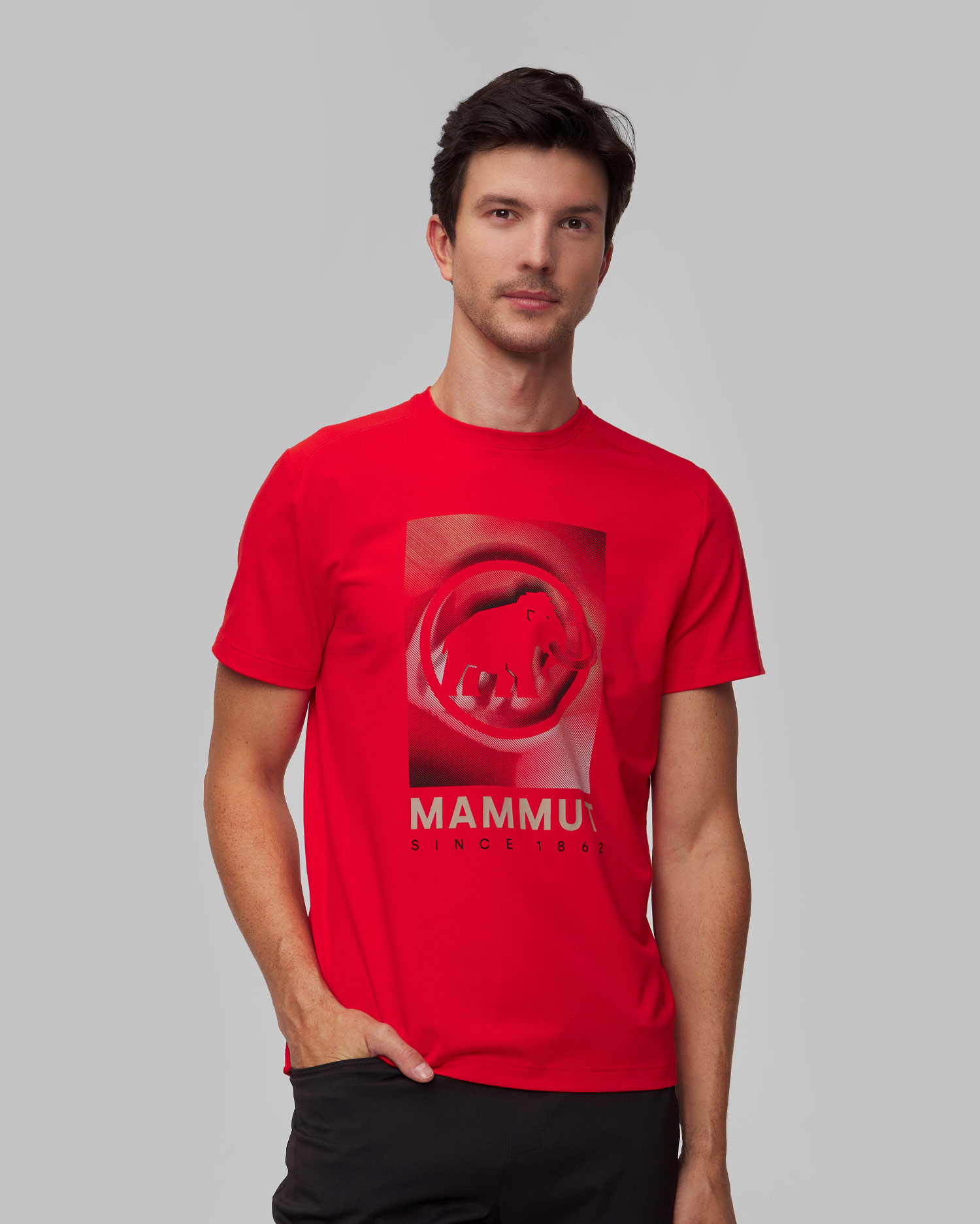 Mammut Trovat Herren-T-Shirt in Rot, Farbe/Muster: Czerwony