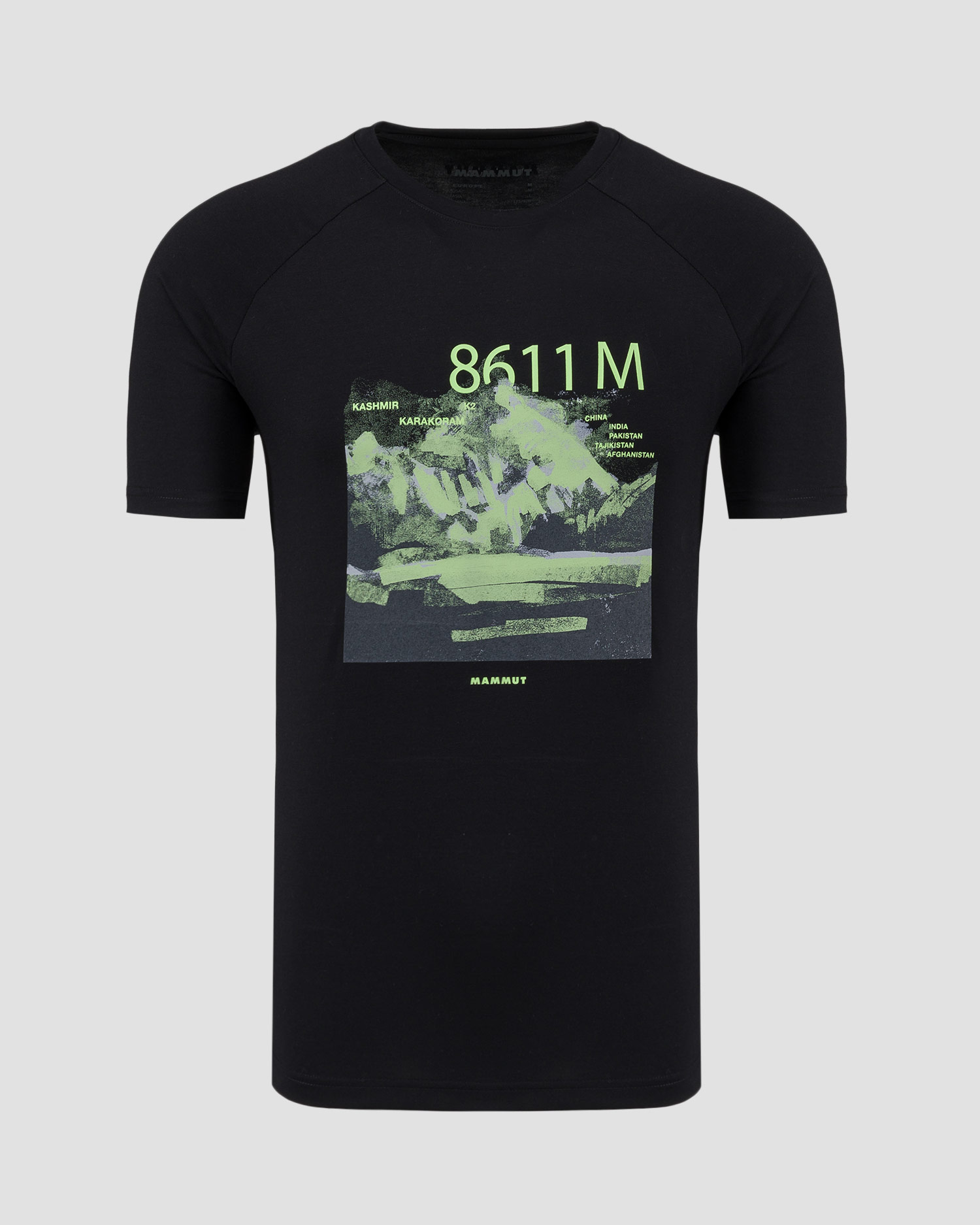 T-shirt noir pour hommes Mammut Mountain K2 
