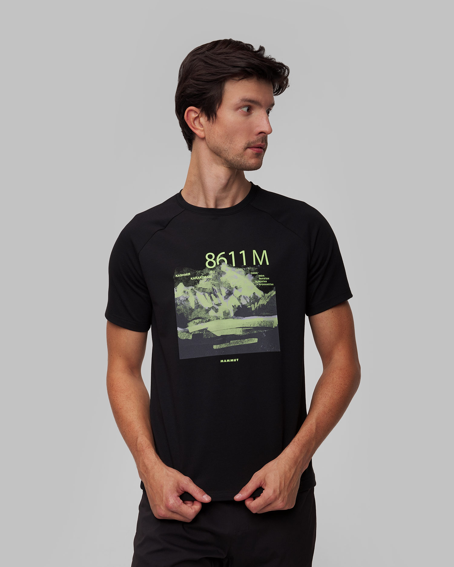 T-shirt noir pour hommes Mammut Mountain K2 