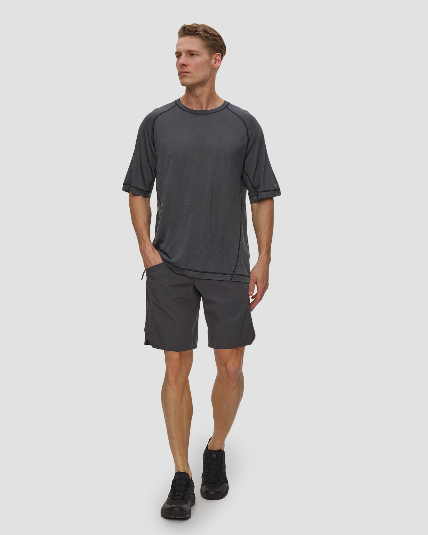 Tricou tehnic pentru bărbați Mammut Hiking Patrol x Mammut Tree Wool FL T-Shirt gri