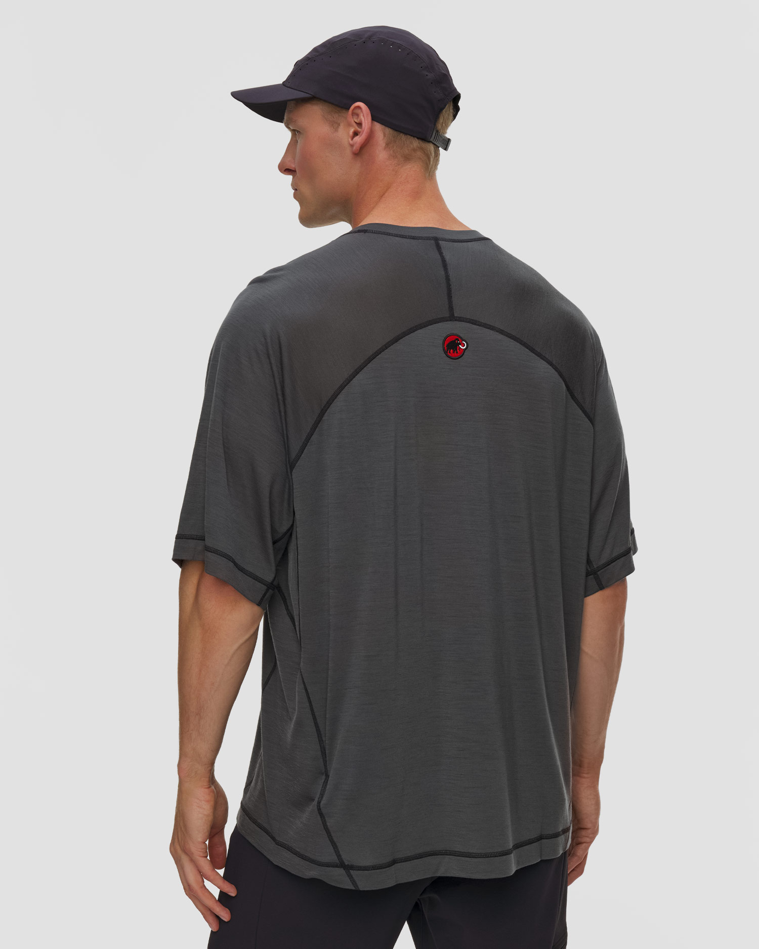 T-shirt technique gris pour hommes Mammut Hiking Patrol x Mammut Tree Wool FL T-Shirt